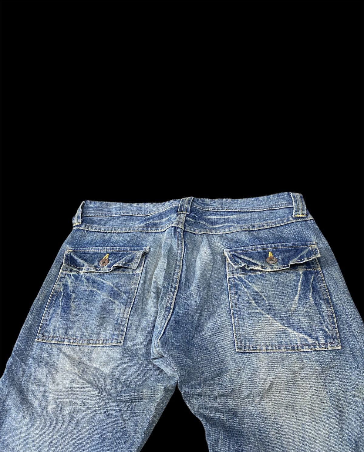 If Six Was Nine Distressed Denim Bush Pant Back Number multipocket Pant Size US 32 / EU 48 - 9 Thumbnail