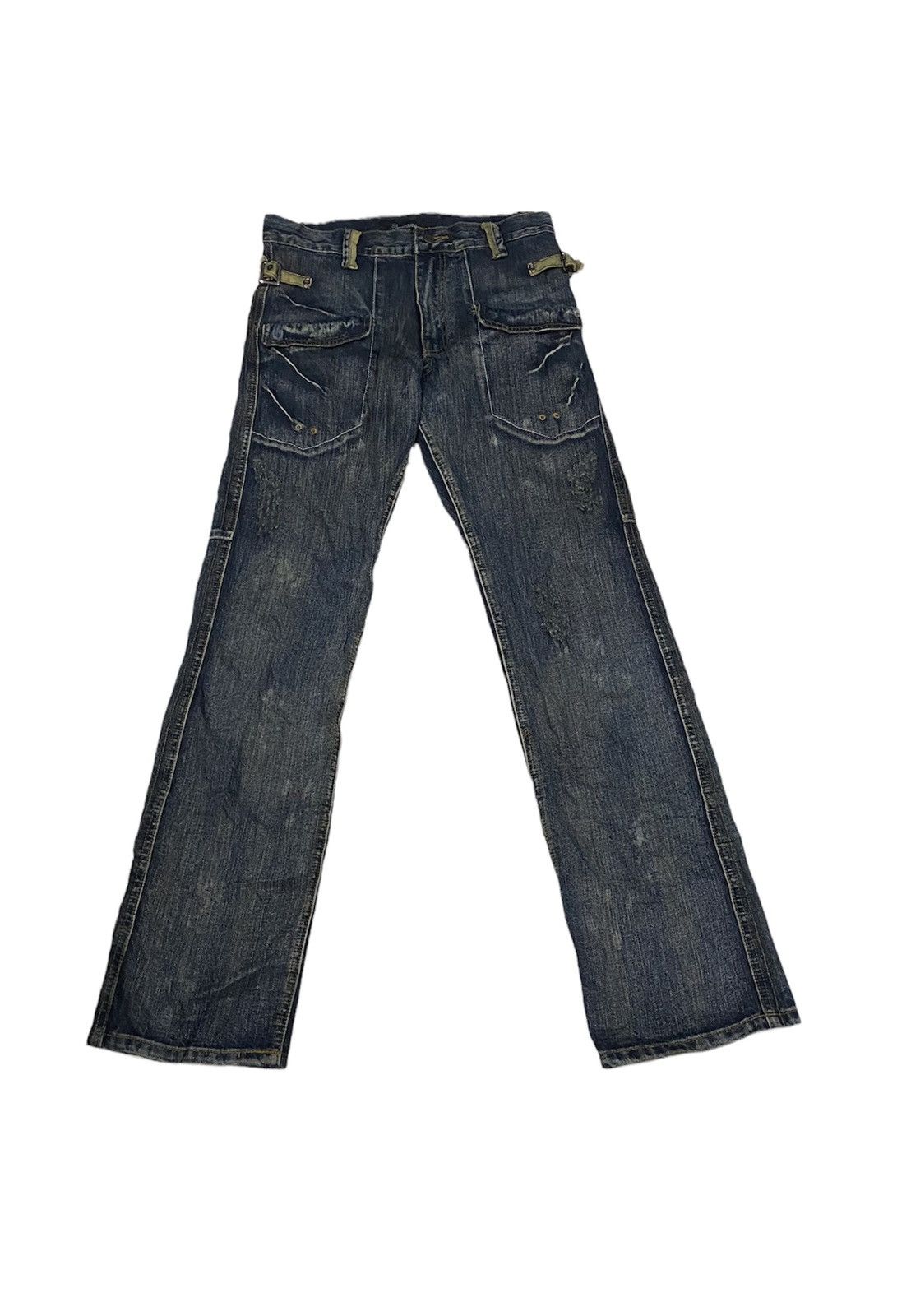 Japanese Brand Tornado Flare japan punk distressed jean Brth Breath Pant Size US 32 / EU 48 - 1 Thumbnail