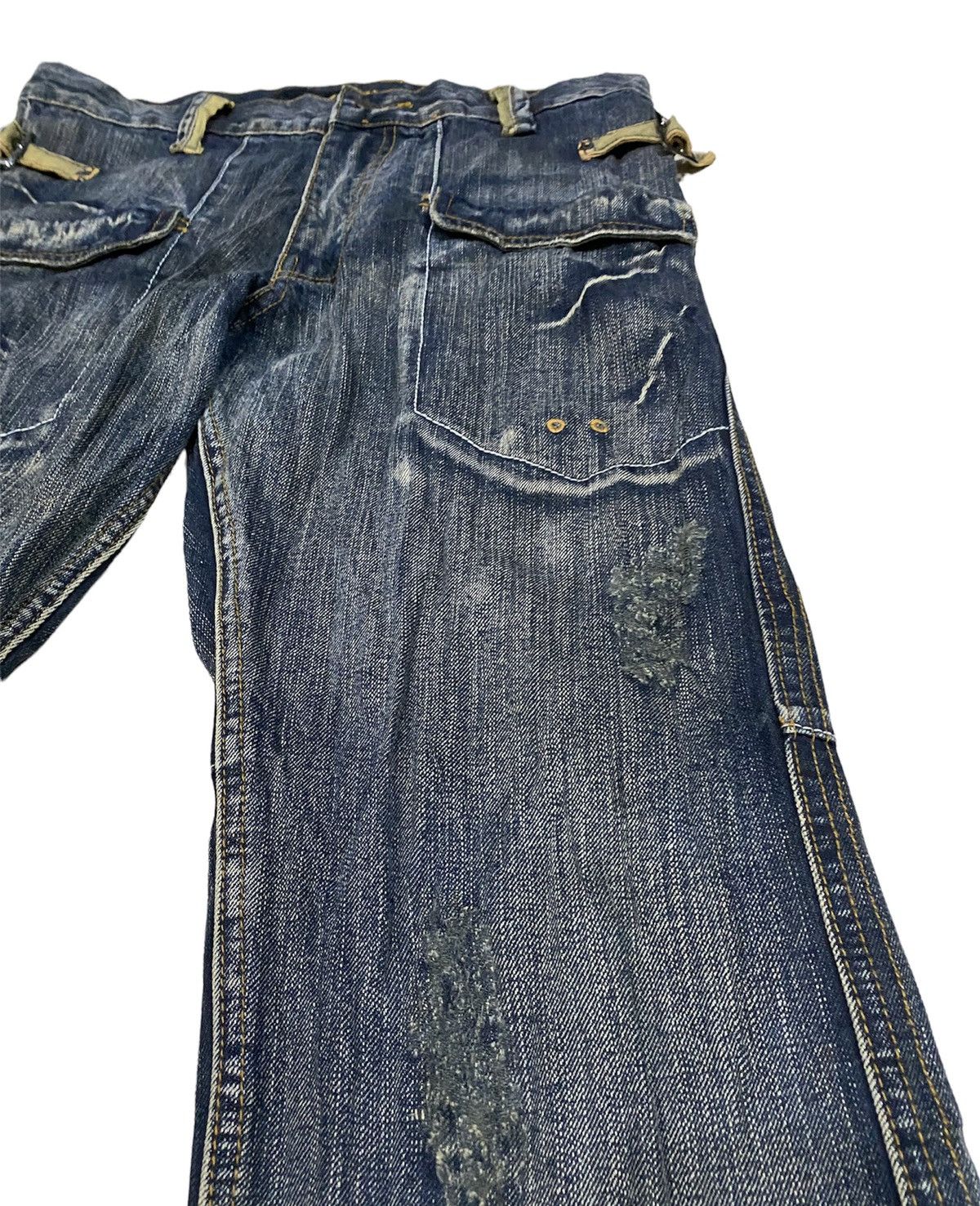 Japanese Brand Tornado Flare japan punk distressed jean Brth Breath Pant Size US 32 / EU 48 - 6 Thumbnail