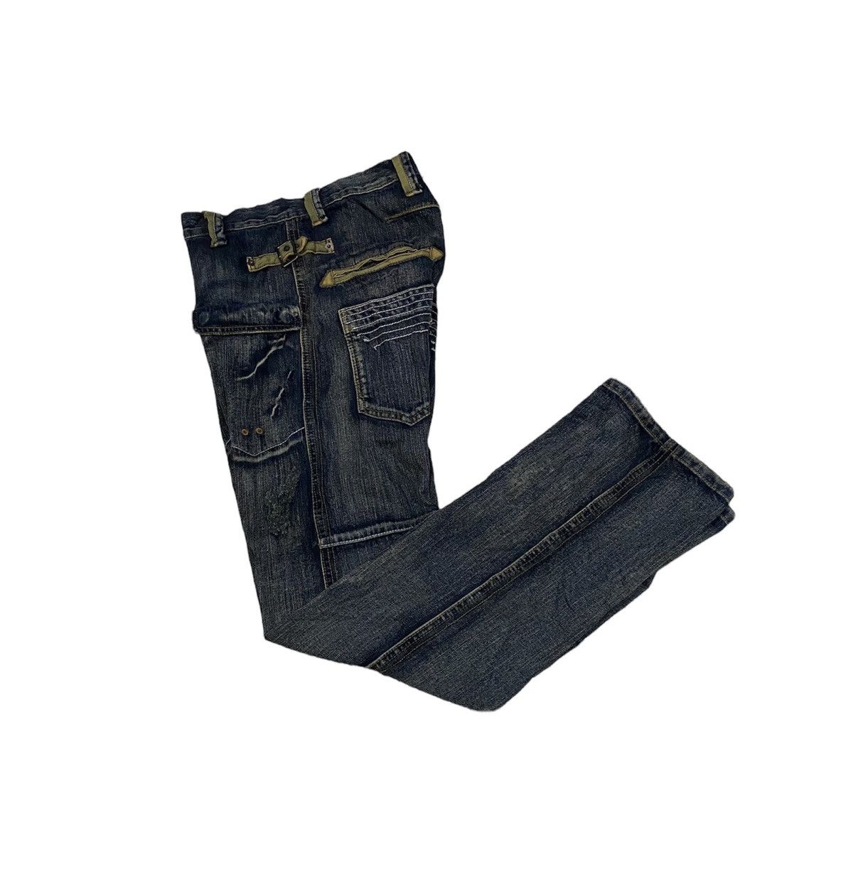 Japanese Brand Tornado Flare japan punk distressed jean Brth Breath Pant Size US 32 / EU 48 - 3 Thumbnail