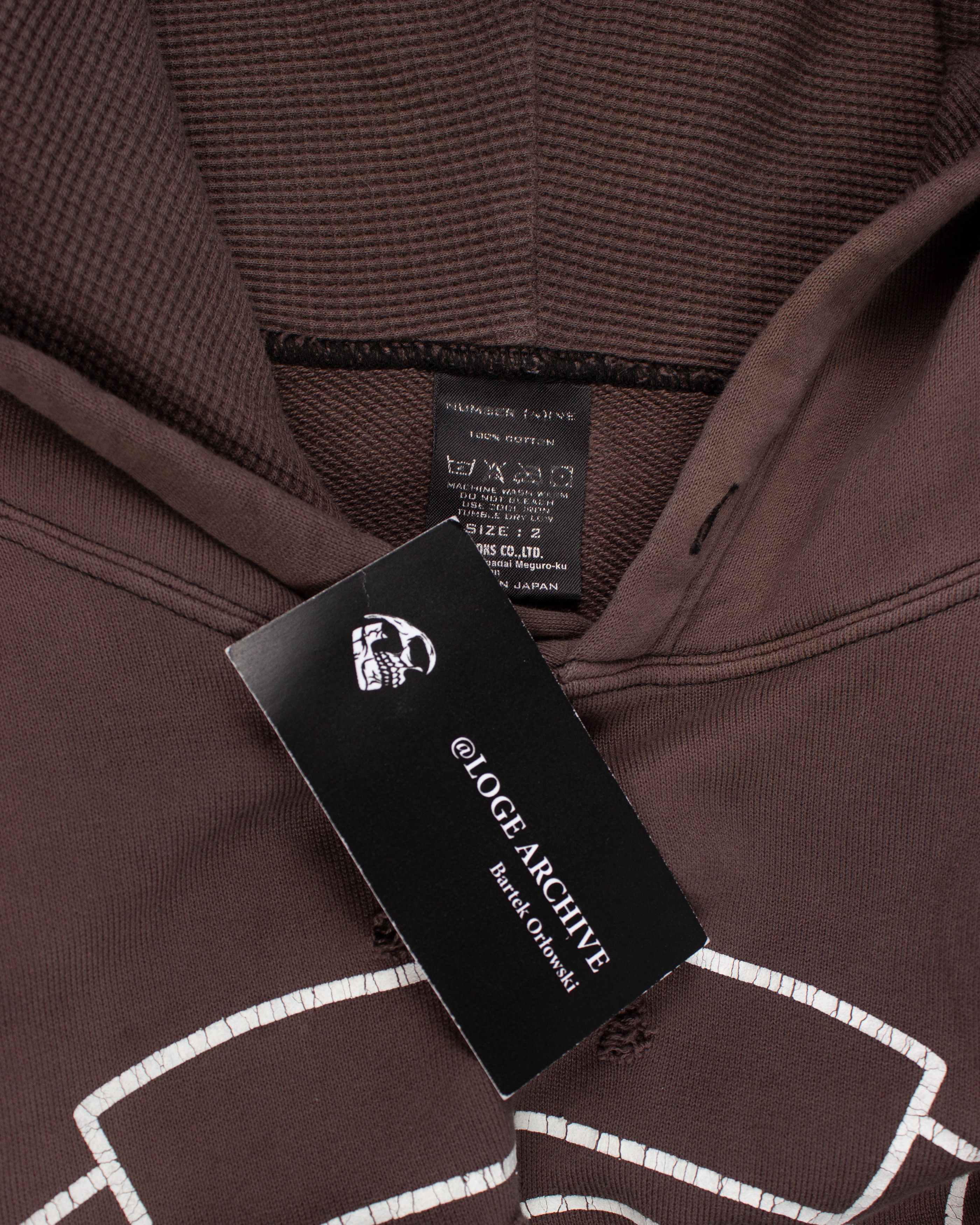 Number (N)ine Number Nine Shield Ripped Shotgun Hoodie NN