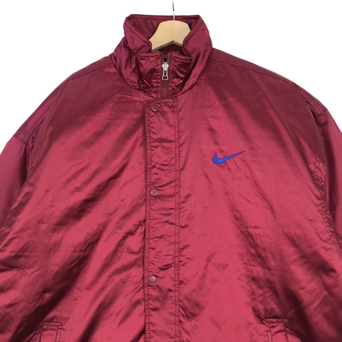 Nike × Vintage Vintage 90s NIKE Big Swoosh Coach Long Jacket Big SwooshLogo Size US XL / EU 56 / 4 - 3 Thumbnail