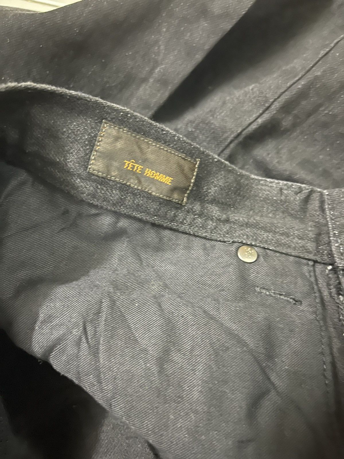 Issey Miyake × Tete Homme Japanese Brand Tete Homme Super Black Slim Jeans Size US 30 / EU 46 - 8 Thumbnail