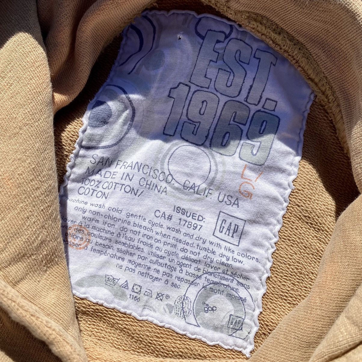 Gap Vintage 2007 Gap Blank Hoodie Brown Tan M Size US M / EU 48-50 / 2 - 7 Thumbnail