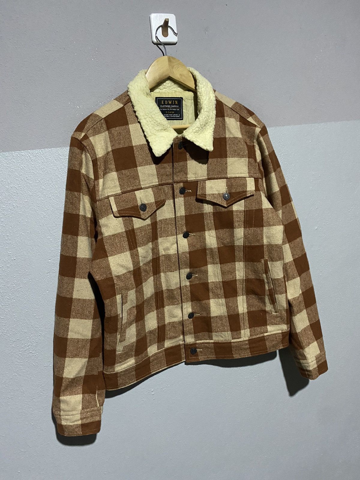 Edwin 🔥SALE🔥EDWIN SOMETHING WOOL WORKER TRUCKER JACKET Size US L / EU 52-54 / 3 - 3 Thumbnail
