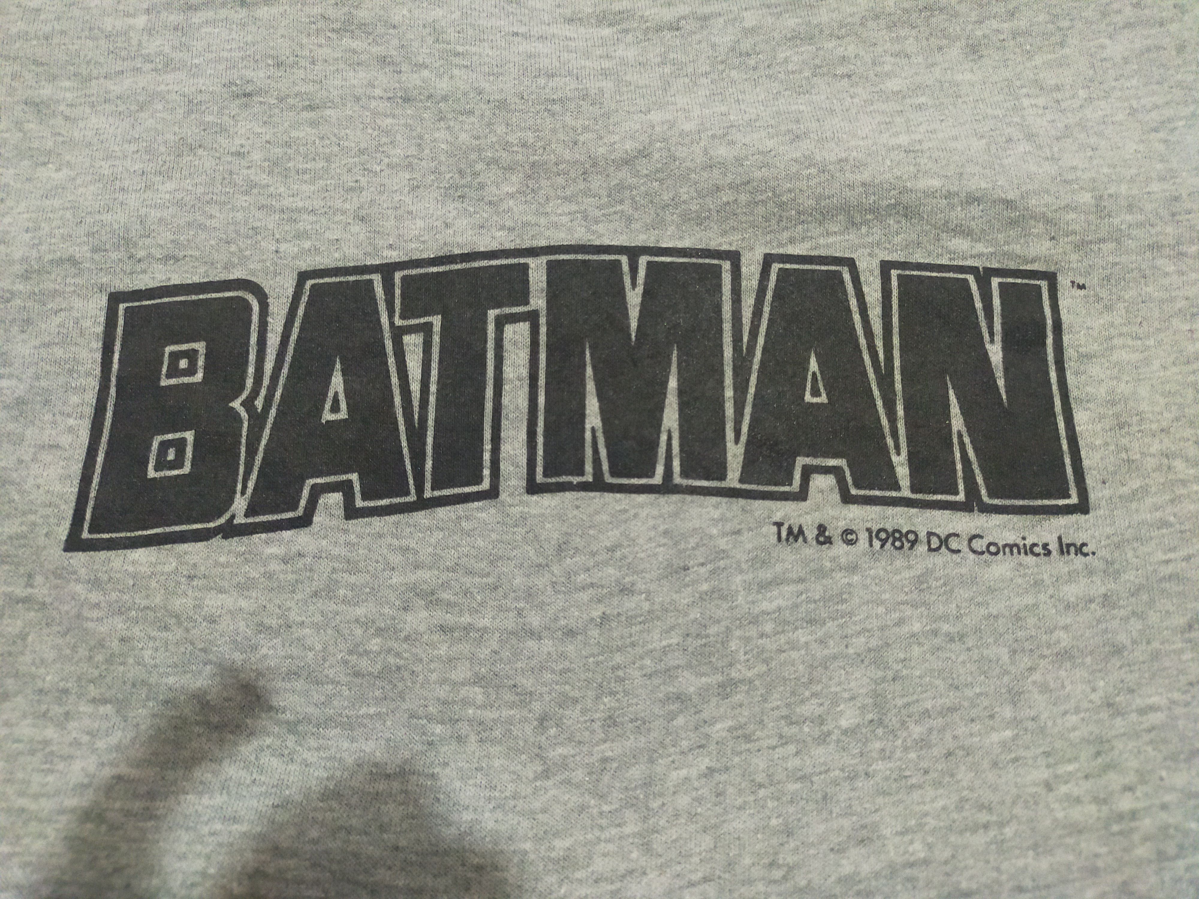 DC Comics × Hanes × Vintage Vintage 1989 Batman Spellout single stitch shirt Size US L / EU 52-54 / 3 - 3 Thumbnail