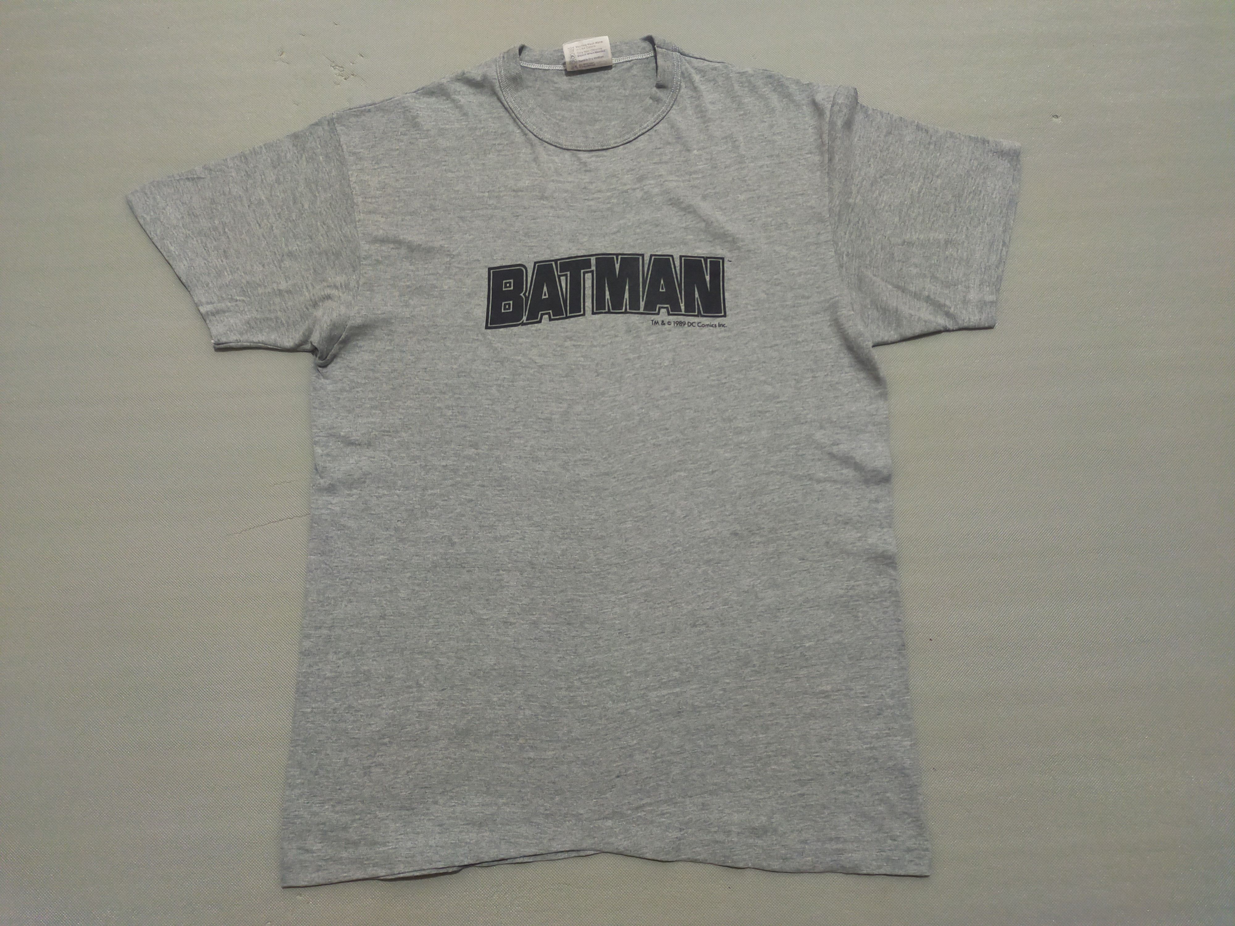 DC Comics × Hanes × Vintage Vintage 1989 Batman Spellout single stitch shirt Size US L / EU 52-54 / 3 - 1 Thumbnail