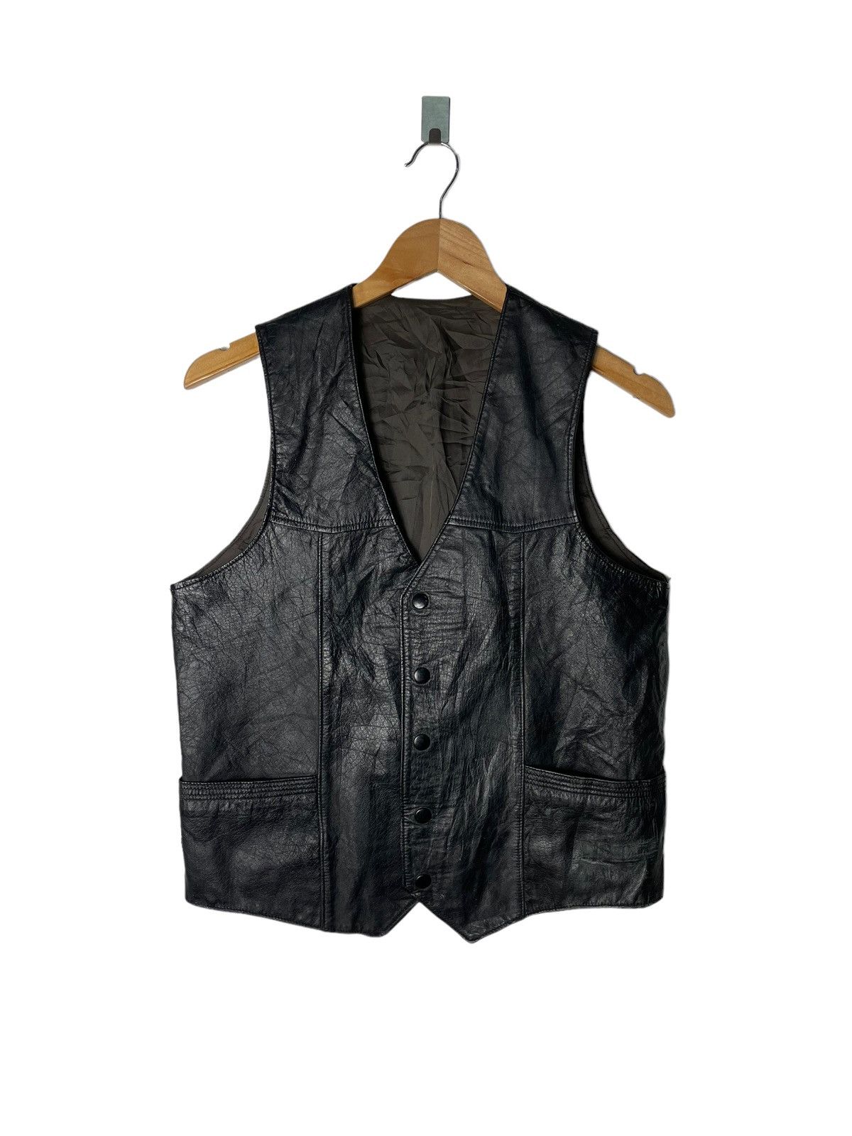 Black Leather Vest Genuine Leather Streetwear Fashion
