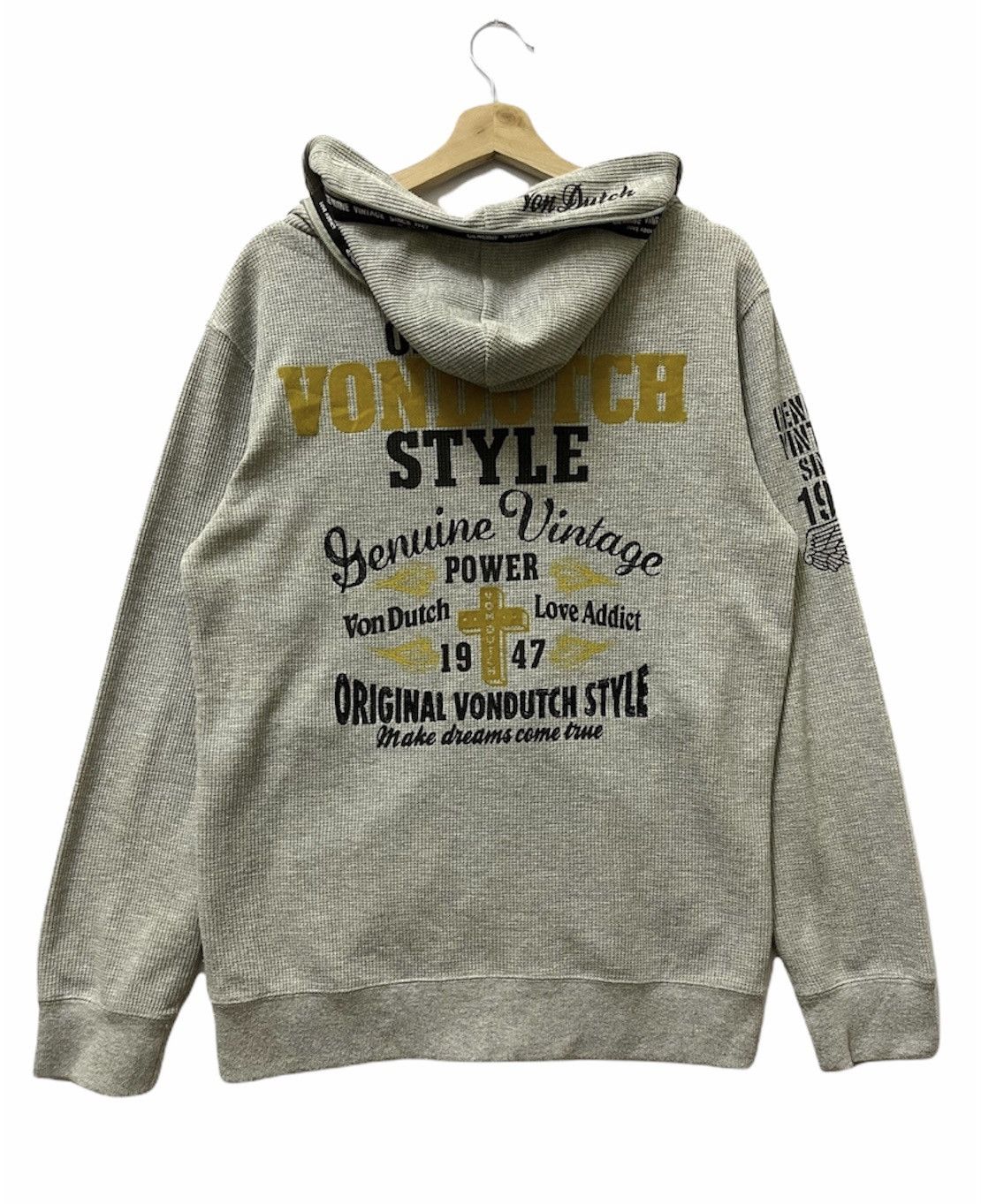 Vintage × Von Dutch Vintage Von Dutch Full Zipper Hoodie Big Logo Grey Size US L / EU 52-54 / 3 - 4 Thumbnail