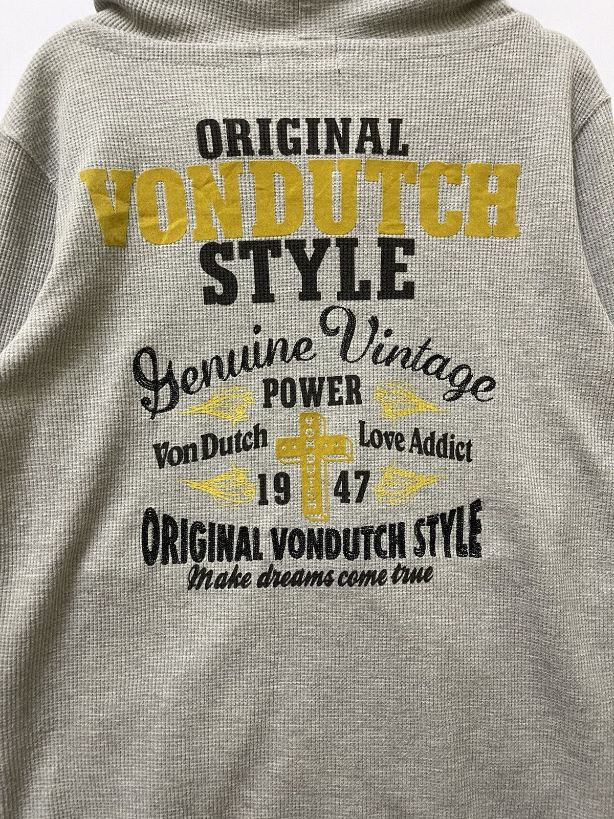 Vintage × Von Dutch Vintage Von Dutch Full Zipper Hoodie Big Logo Grey Size US L / EU 52-54 / 3 - 5 Thumbnail