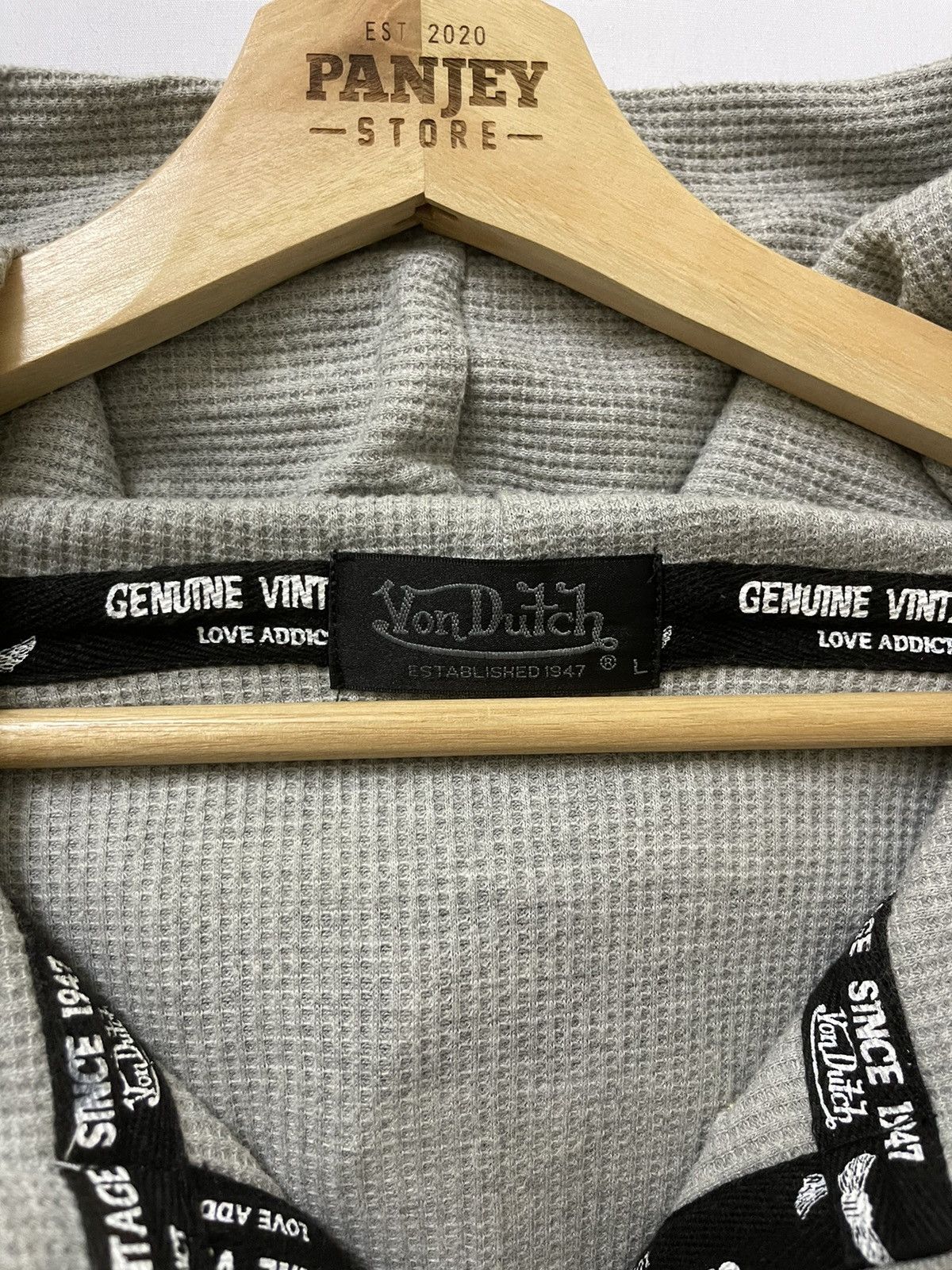 Vintage × Von Dutch Vintage Von Dutch Full Zipper Hoodie Big Logo Grey Size US L / EU 52-54 / 3 - 6 Thumbnail