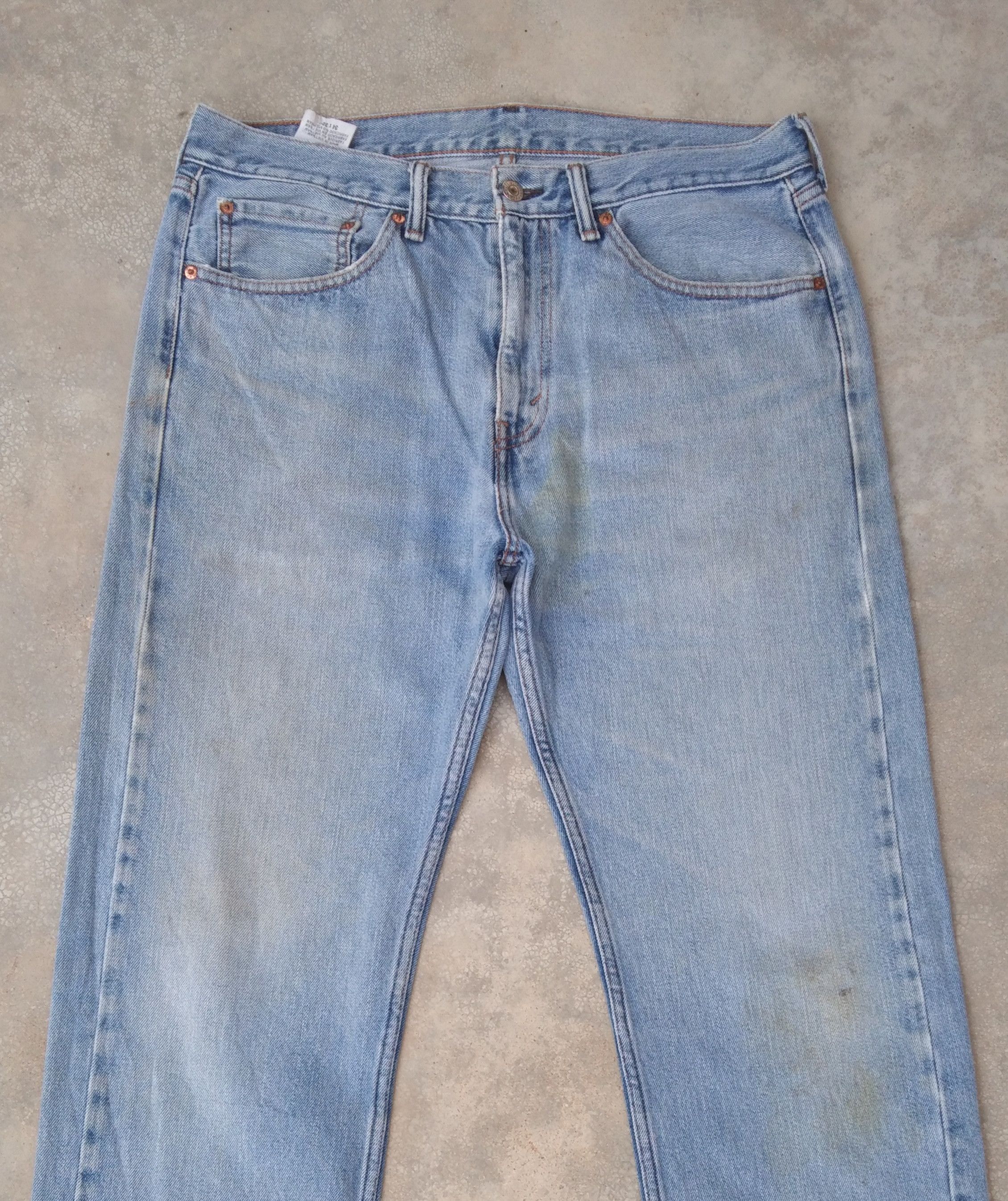 Jean × Levi's × Vintage Vintage Levis Jeans 505 Light Wash Distressed Denim 34x32 Size US 34 / EU 50 - 6 Thumbnail