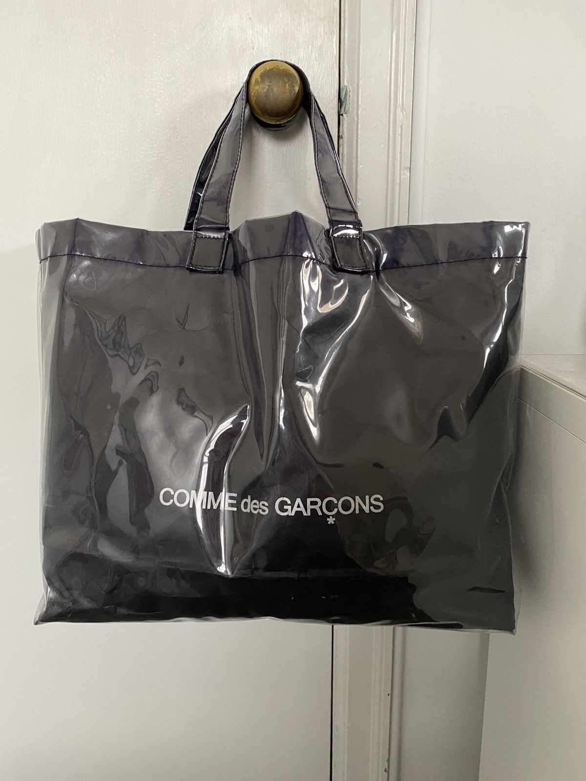 Comme Des Garcons Tote Plastic CDG Pvc Kraft Tote Bag Comme Des 