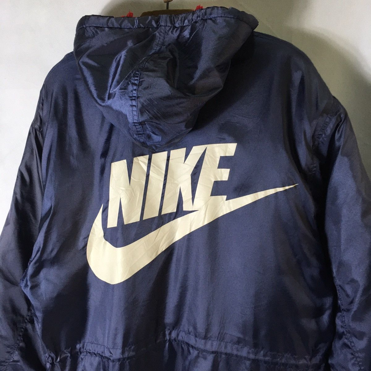 Nike × Vintage 90s Nike Coach Puffer Swoosh Fleece Lining Hoodie Jacket Size US L / EU 52-54 / 3 - 4 Thumbnail