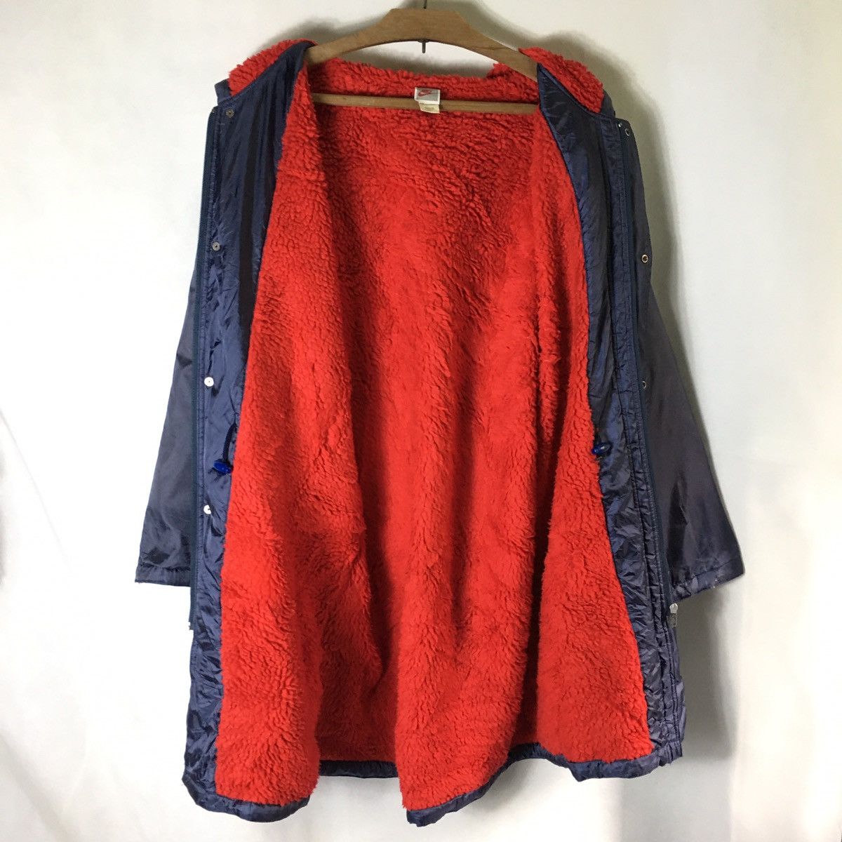Nike × Vintage 90s Nike Coach Puffer Swoosh Fleece Lining Hoodie Jacket Size US L / EU 52-54 / 3 - 9 Thumbnail