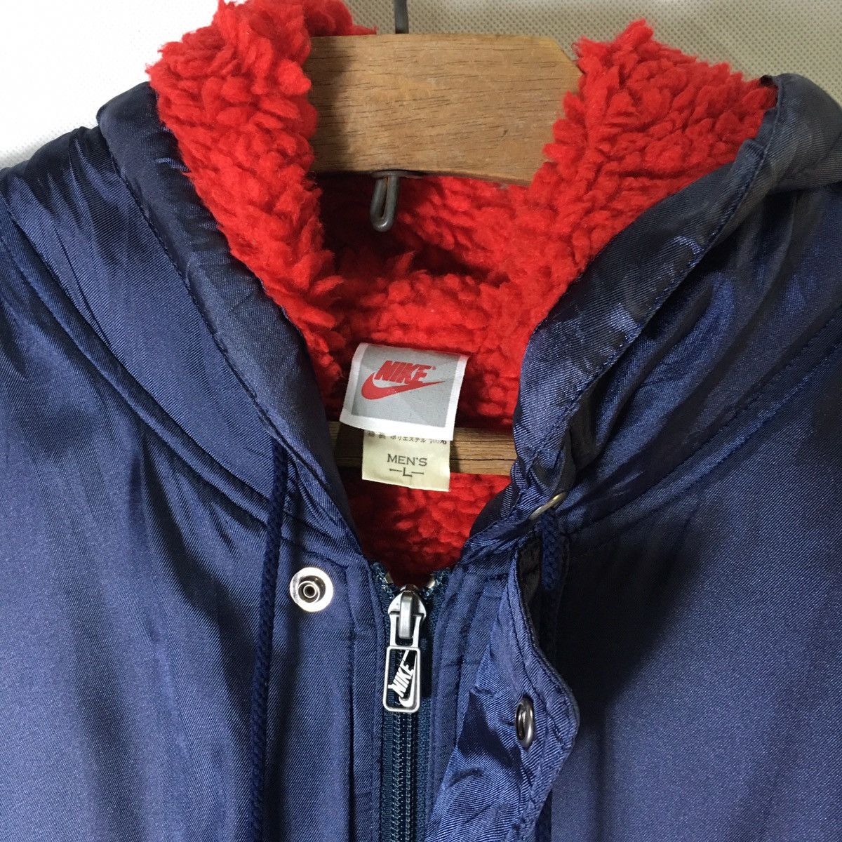Nike × Vintage 90s Nike Coach Puffer Swoosh Fleece Lining Hoodie Jacket Size US L / EU 52-54 / 3 - 13 Thumbnail
