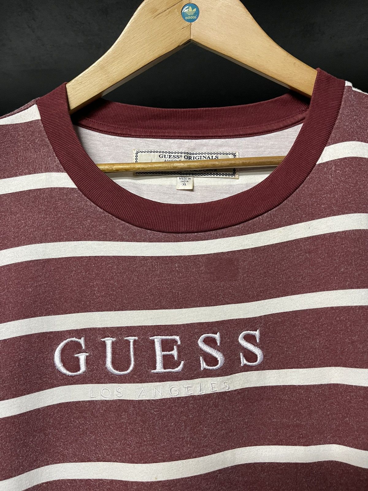Guess × Vintage Vintage Guess Los Angeles Stripe Embroidery Logo Tee Size US XXL / EU 58 / 5 - 2 Thumbnail