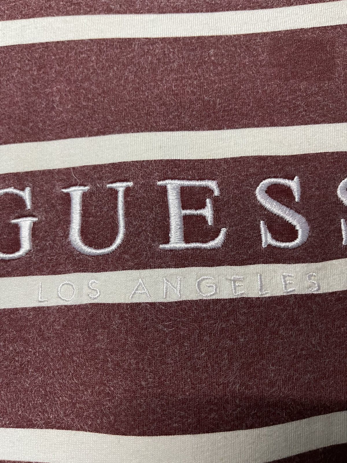 Guess × Vintage Vintage Guess Los Angeles Stripe Embroidery Logo Tee Size US XXL / EU 58 / 5 - 3 Thumbnail