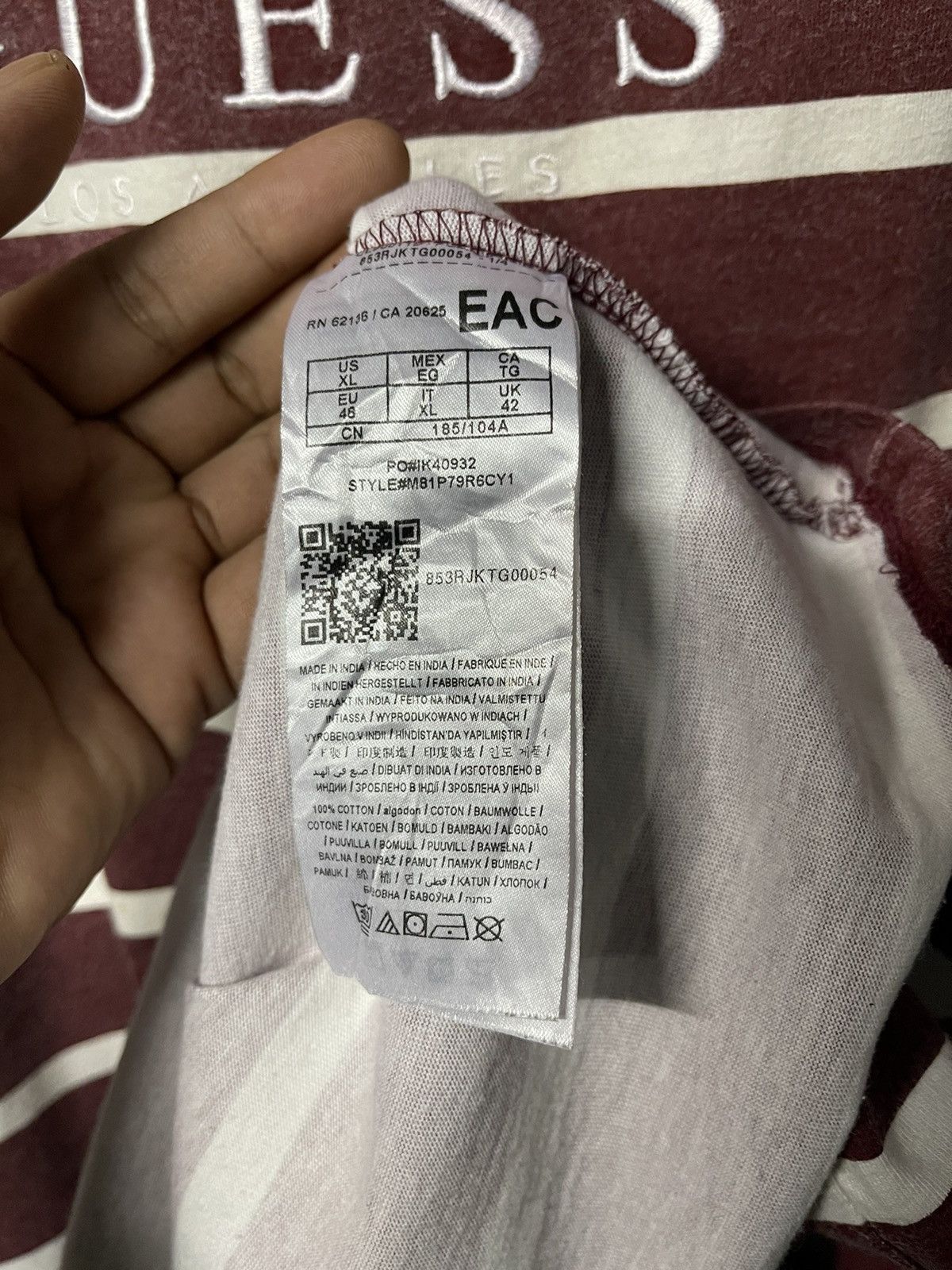 Guess × Vintage Vintage Guess Los Angeles Stripe Embroidery Logo Tee Size US XXL / EU 58 / 5 - 7 Thumbnail