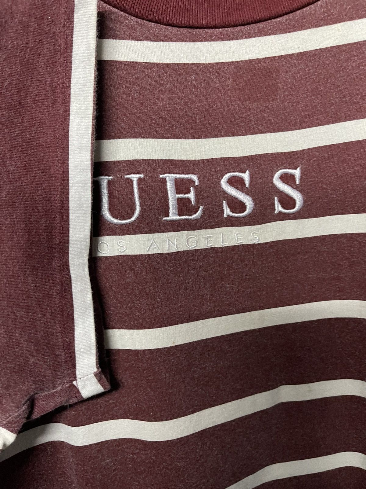 Guess × Vintage Vintage Guess Los Angeles Stripe Embroidery Logo Tee Size US XXL / EU 58 / 5 - 6 Thumbnail
