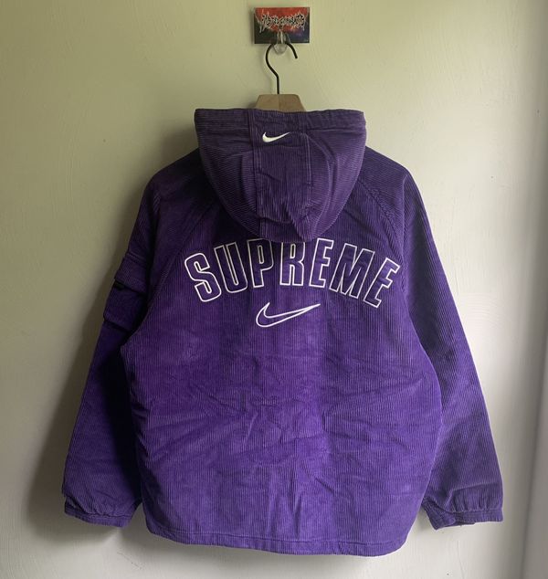 Supreme Supreme Nike Arc Corduroy Hooded Jacket Purple | Grailed