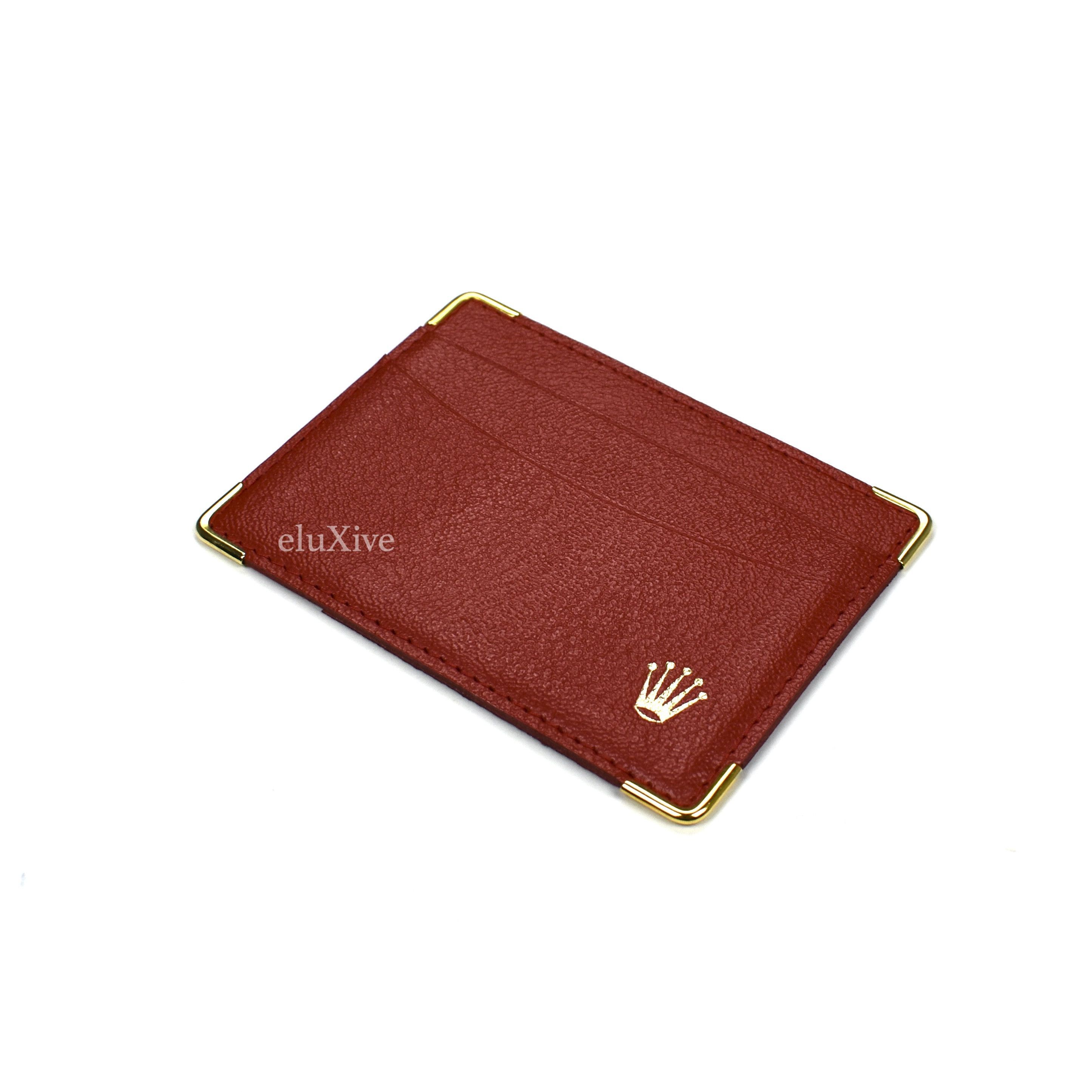 Rolex Rolex Red Leather Crown Logo Card Holder Wallet Size ONE SIZE - 4 Thumbnail
