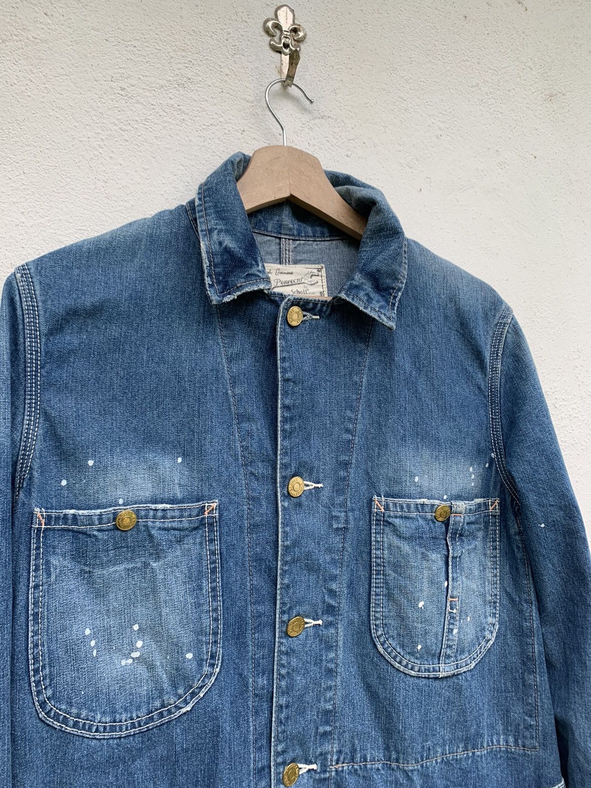 Schott PERFECTO SCHOOT N.Y.C MULTIPOCKET DENIM JACKET Size US S / EU 44-46 / 1 - 5 Thumbnail
