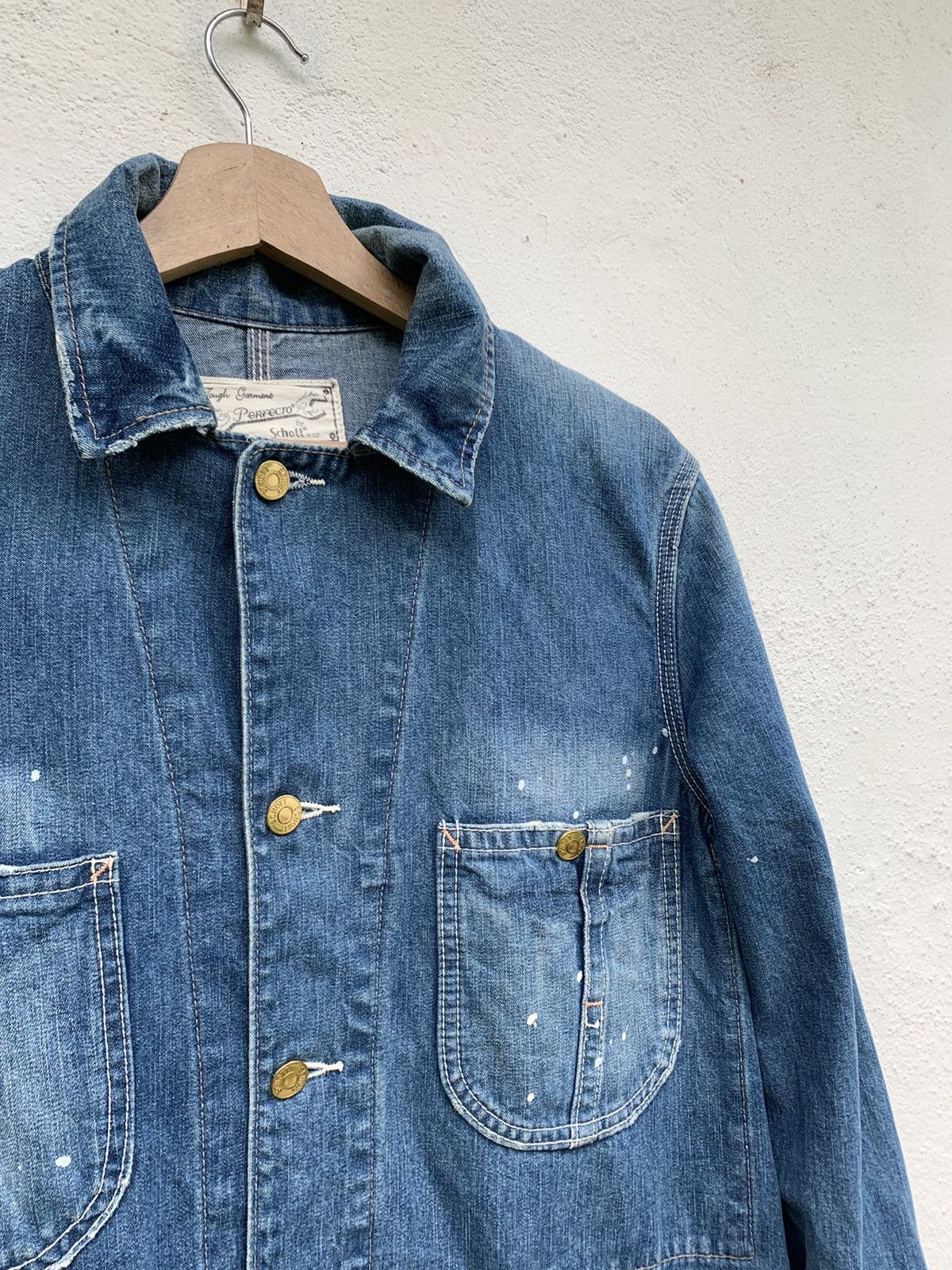 Schott PERFECTO SCHOOT N.Y.C MULTIPOCKET DENIM JACKET Size US S / EU 44-46 / 1 - 8 Thumbnail