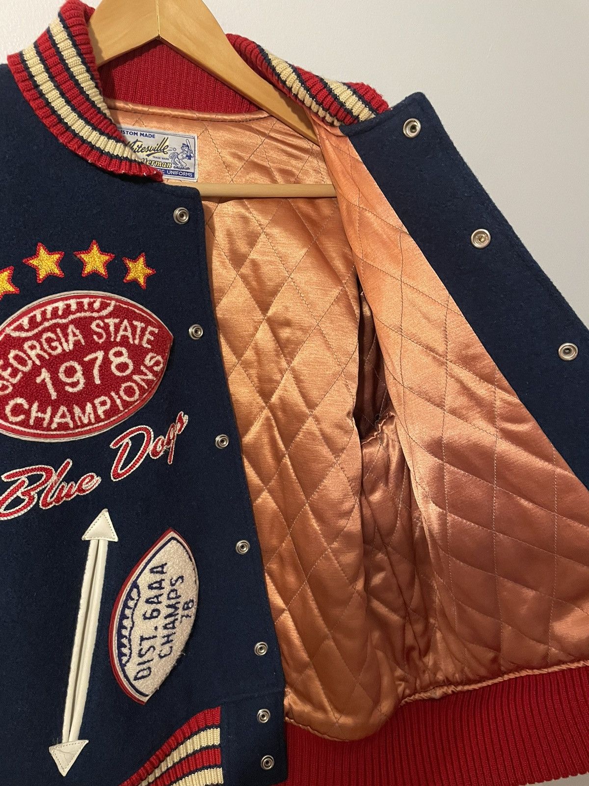 The Real McCoy's Whitesville Varsity Letter Baseball Jacket (Toyo Enterprise) Size US L / EU 52-54 / 3 - 3 Thumbnail