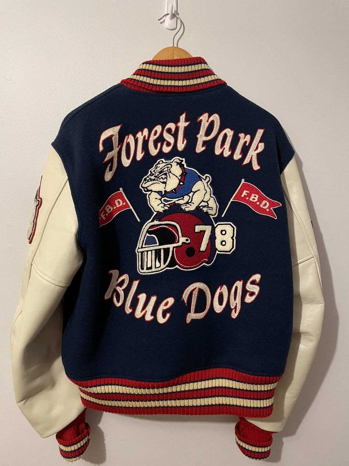 The Real McCoy's Whitesville Varsity Letter Baseball Jacket (Toyo Enterprise) Size US L / EU 52-54 / 3 - 4 Thumbnail