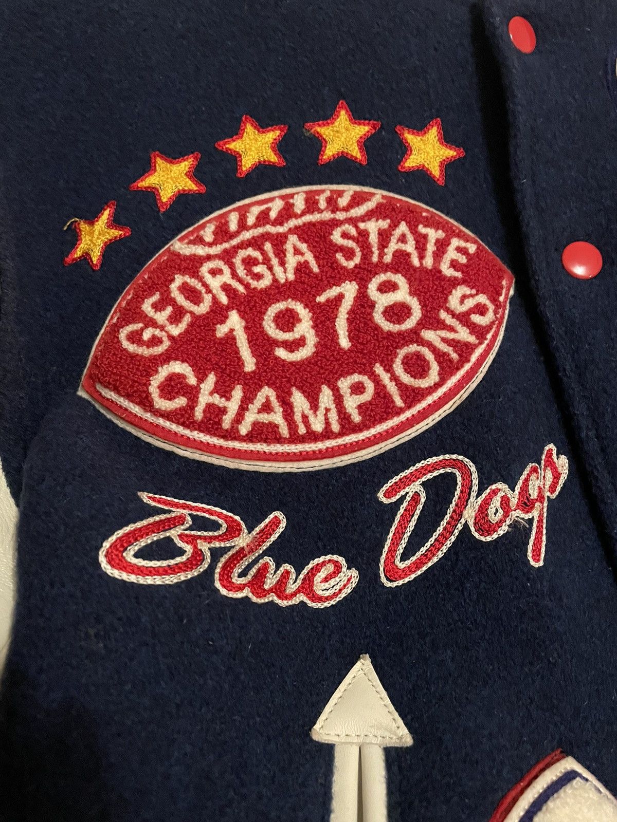 The Real McCoy's Whitesville Varsity Letter Baseball Jacket (Toyo Enterprise) Size US L / EU 52-54 / 3 - 6 Thumbnail