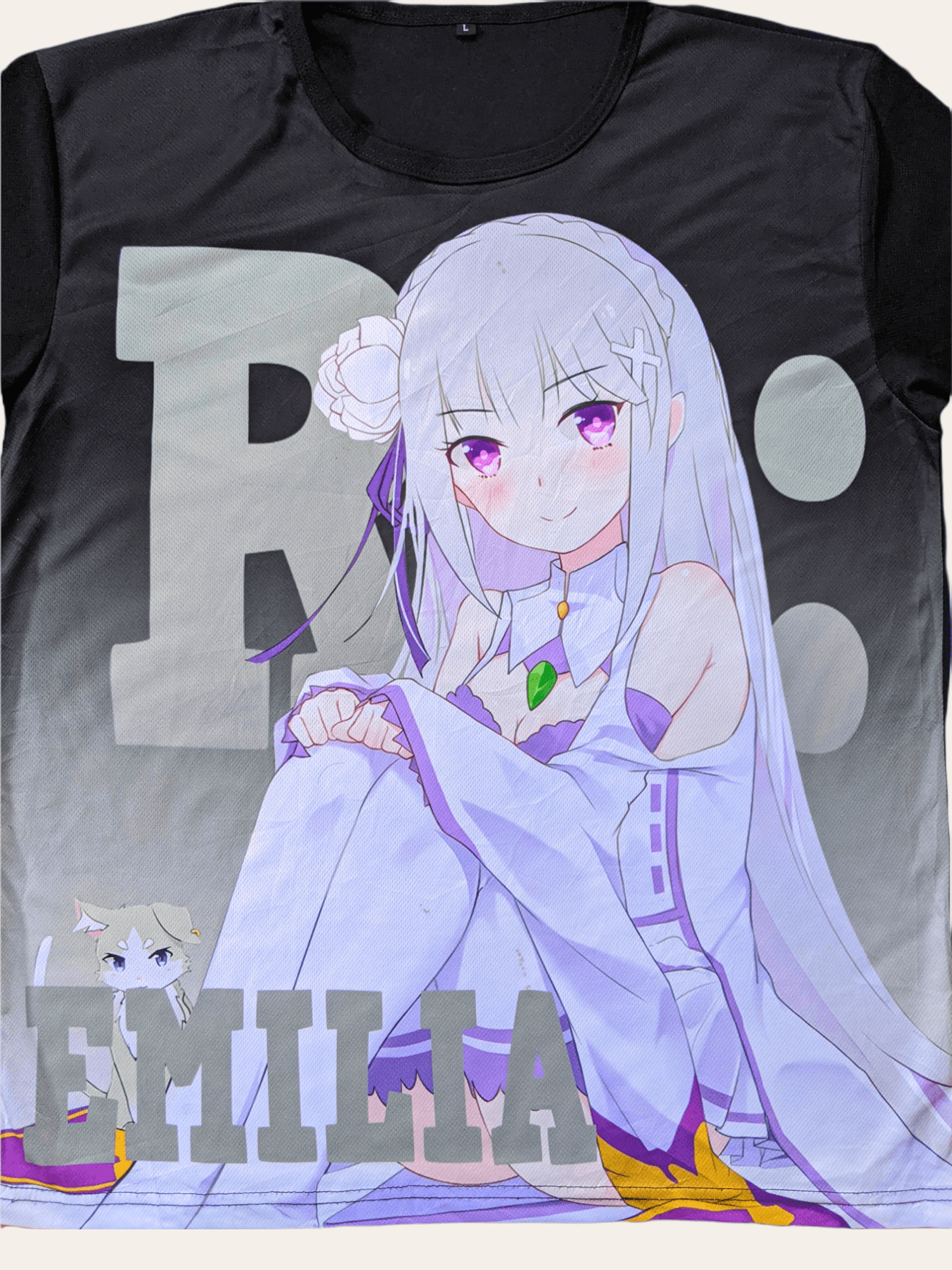 Anime × Japanese Brand × Vintage Cute Anime Girls Re : Zero AOP Overprint T shirt Size US L / EU 52-54 / 3 - 4 Thumbnail