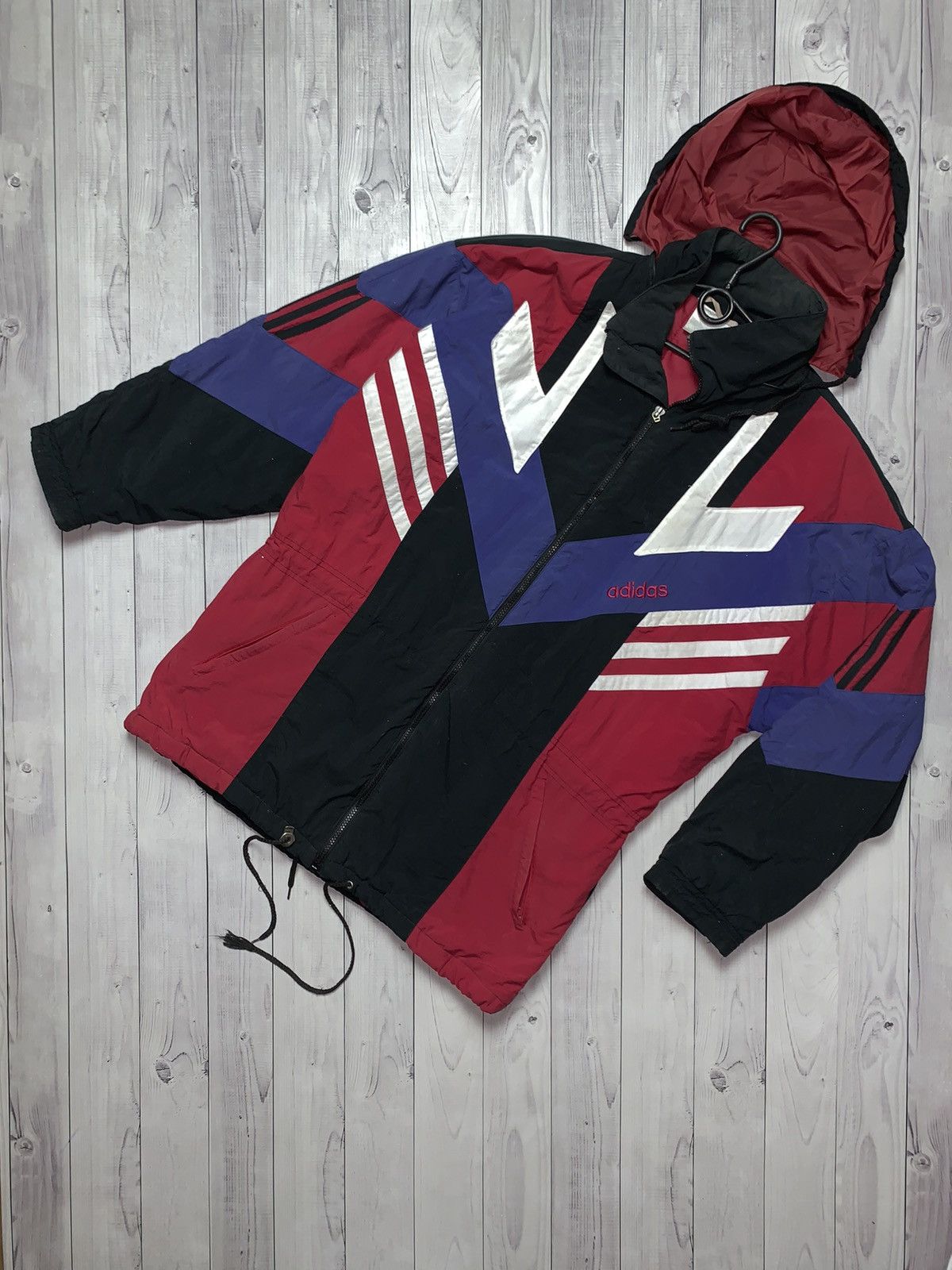 Adidas × Vintage Vintage adidas jacket parka size M striped Size US M / EU 48-50 / 2 - 1 Thumbnail