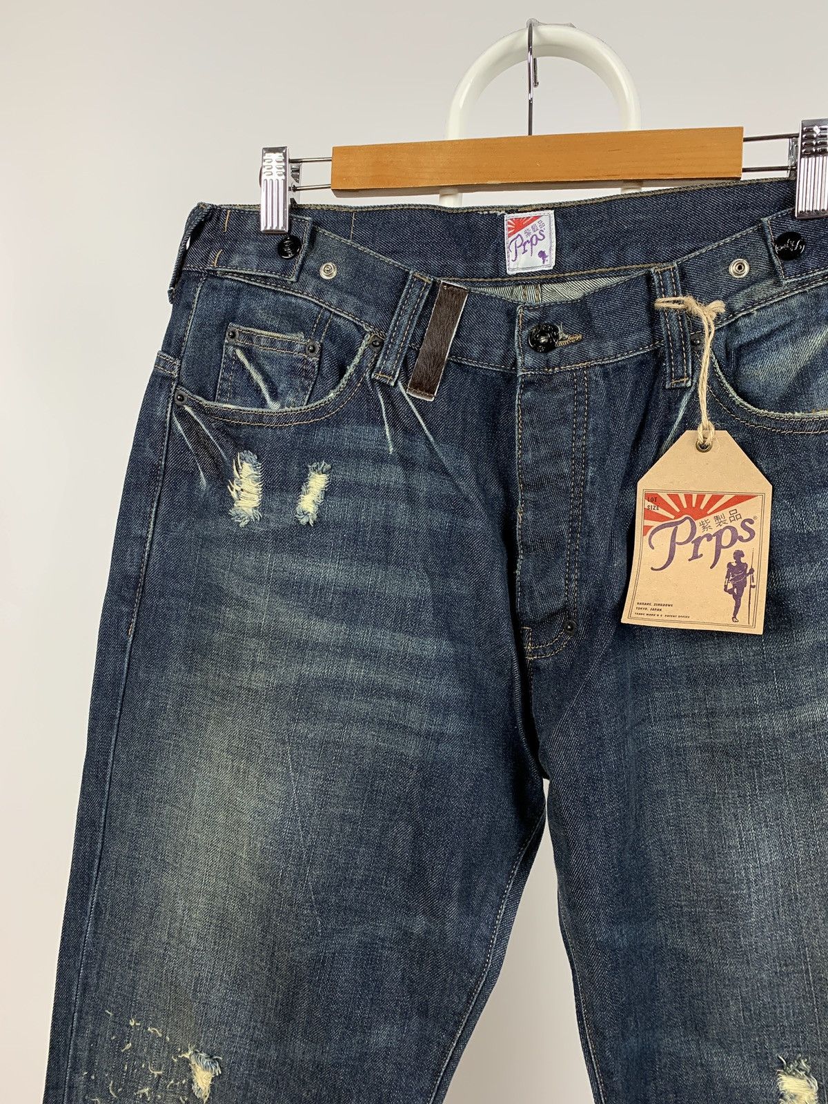 Japanese Brand NWT Prps Distressed Painted Japanese Denim Jeans Pants Size US 33 - 9 Thumbnail
