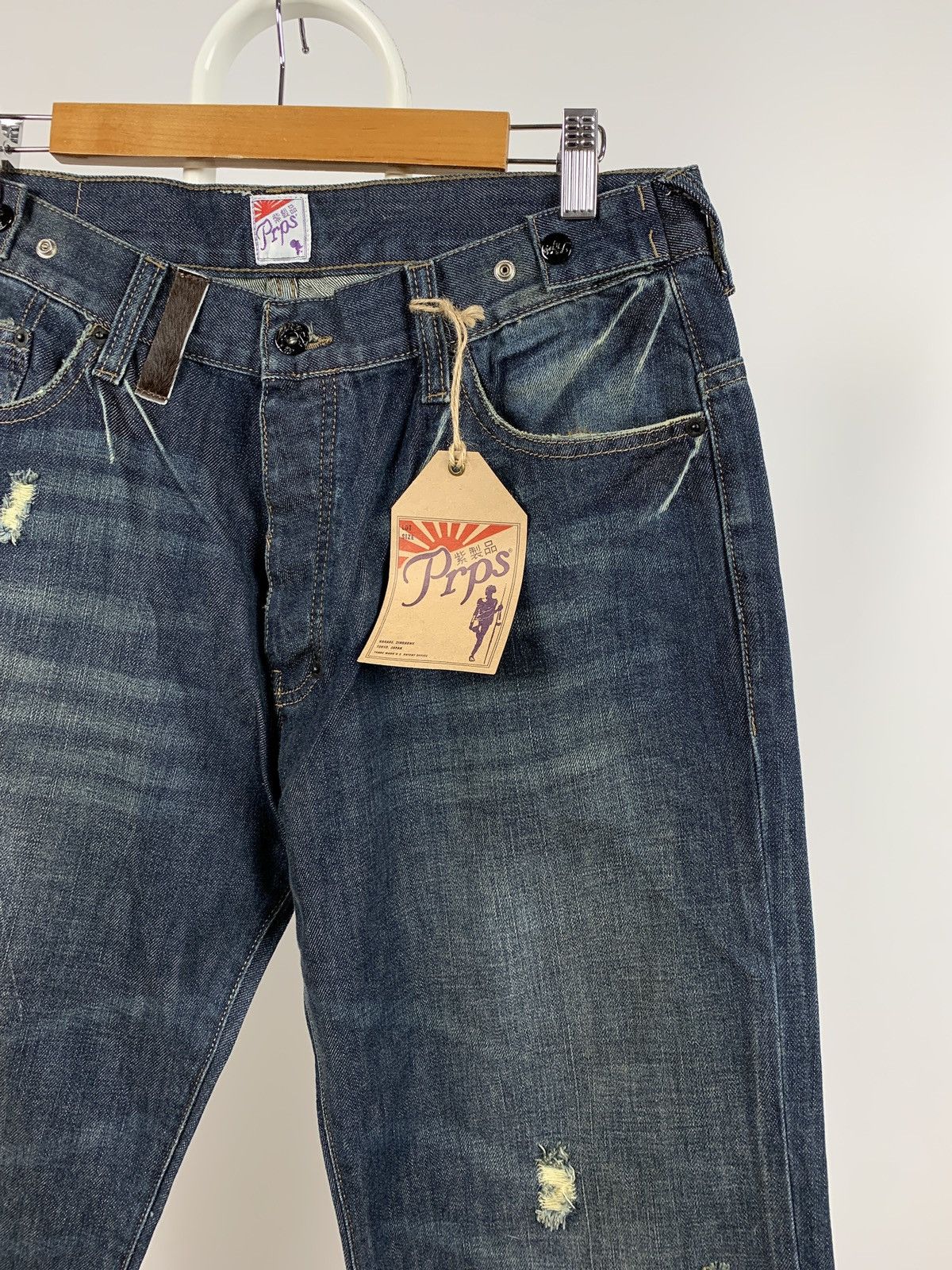 Japanese Brand NWT Prps Distressed Painted Japanese Denim Jeans Pants Size US 33 - 5 Thumbnail