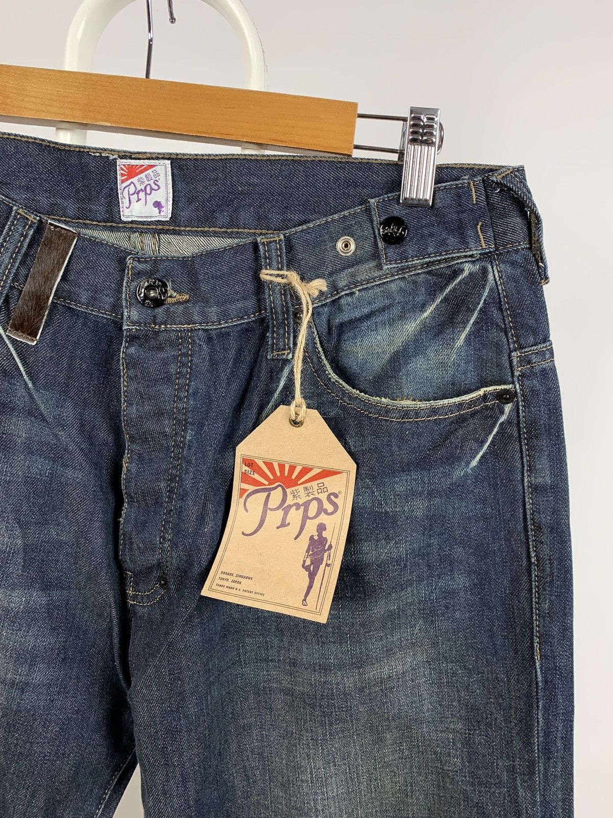 Japanese Brand NWT Prps Distressed Painted Japanese Denim Jeans Pants Size US 33 - 11 Thumbnail