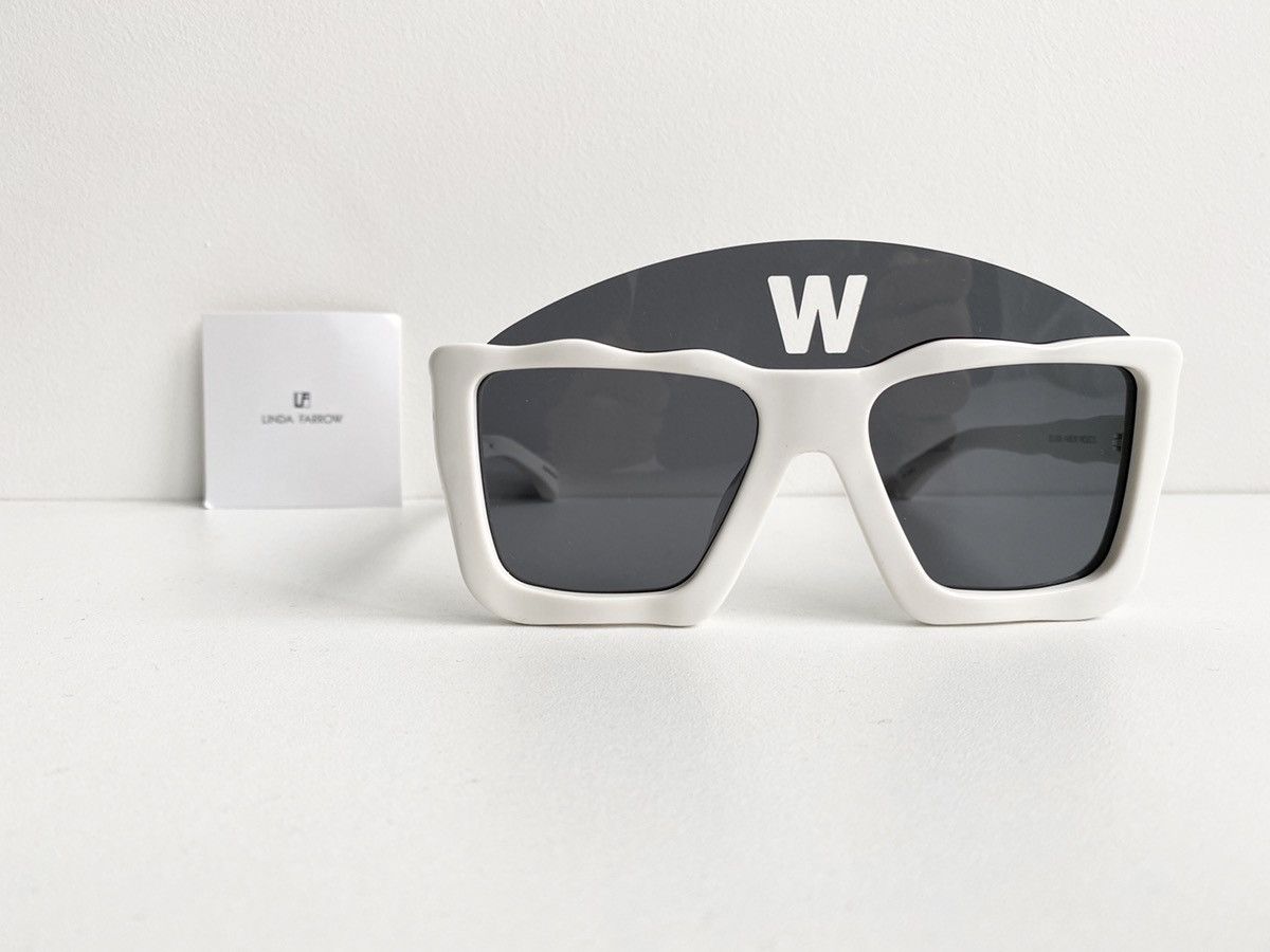 Linda Farrow × Walter Van Beirendonck Square White and Dark Grey Lenses Size ONE SIZE - 2 Thumbnail