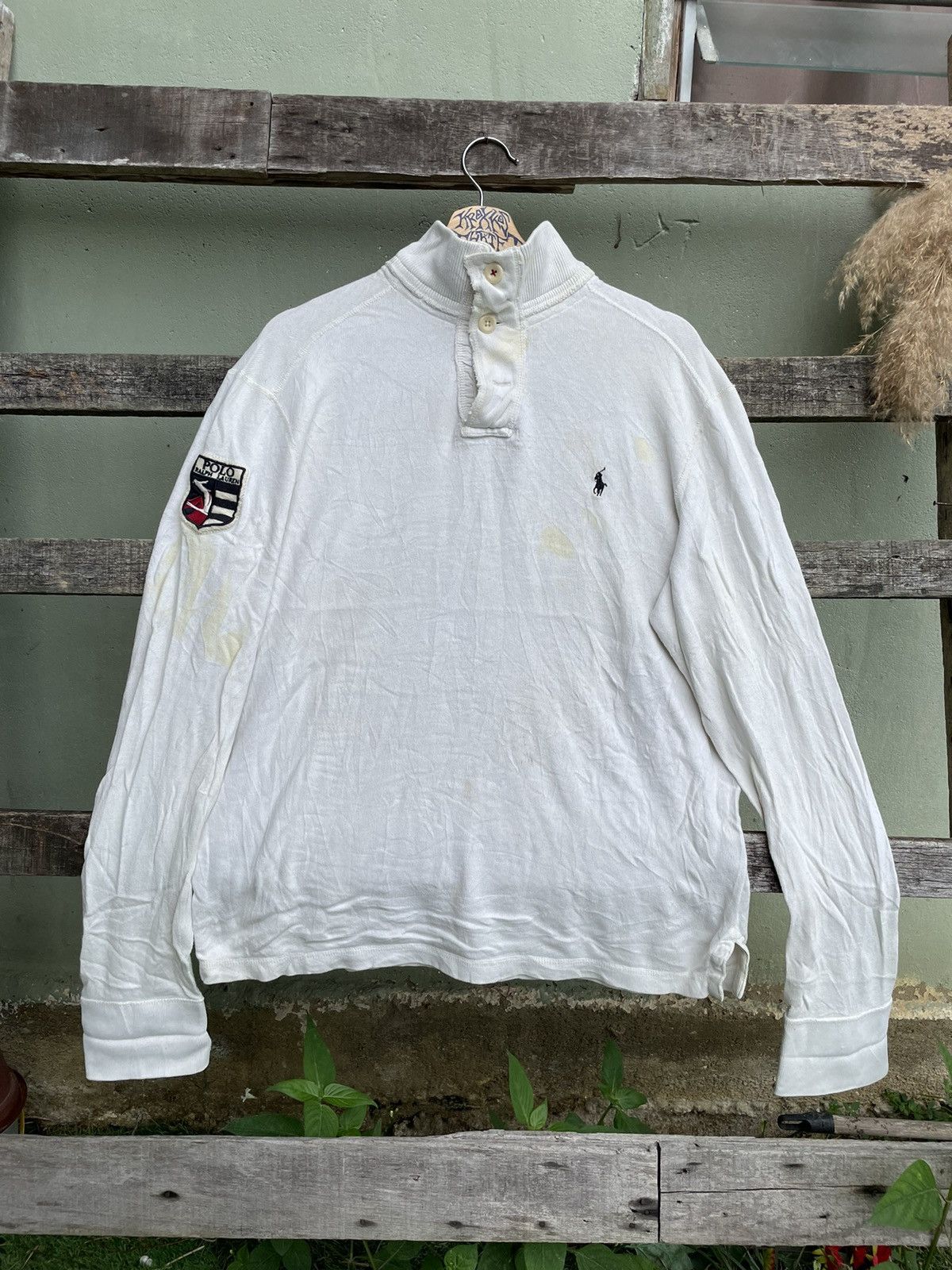Polo Ralph Lauren × Vintage Vintage Polo Ralph Lauren Block Logo Half Button Size US M / EU 48-50 / 2 - 2 Thumbnail