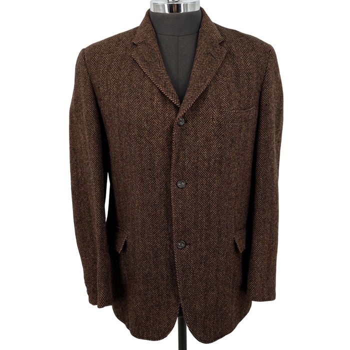 Harris Tweed Vintage Harris Tweed Blazer Handwoven Scottish Wool Brown ...