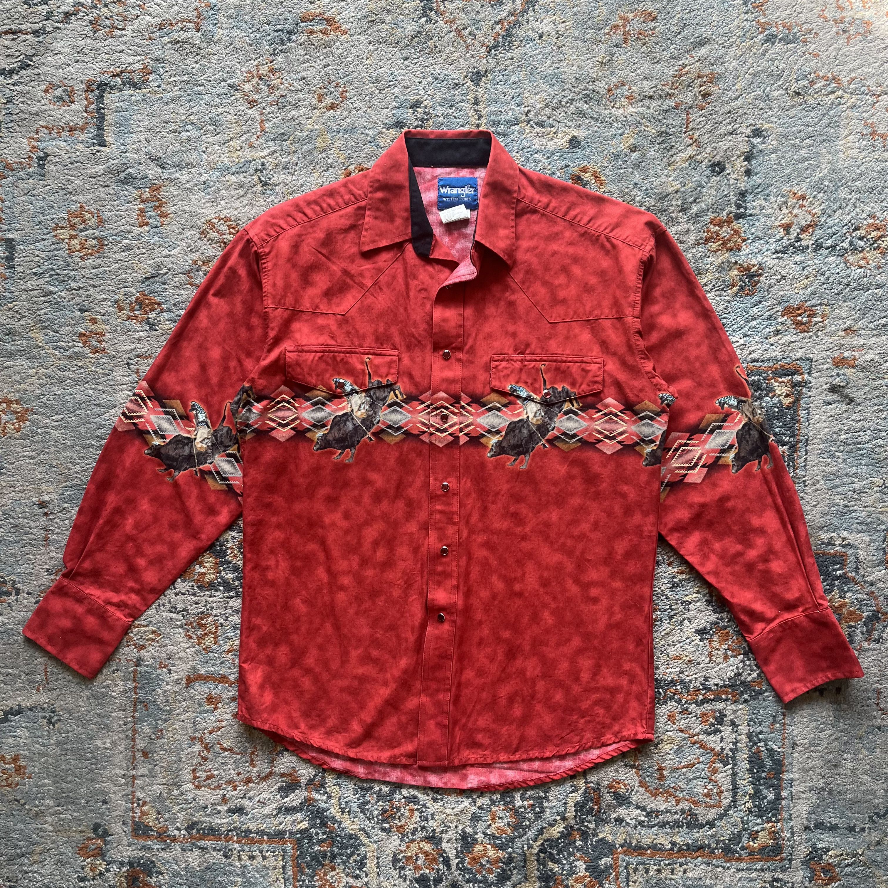 Vintage × Wrangler 90's Rodeo Snap Button-Up Size US M / EU 48-50 / 2 - 1 Thumbnail