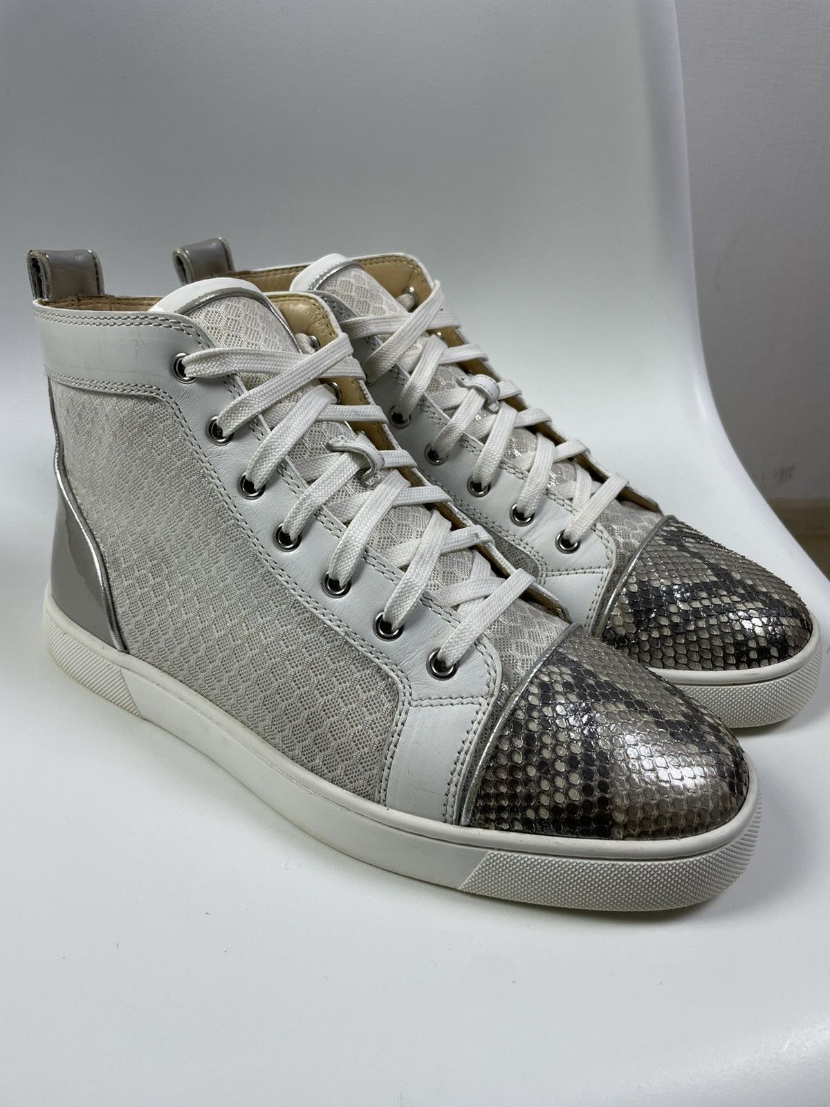 Christian Louboutin Hi-Top Python Sneakers