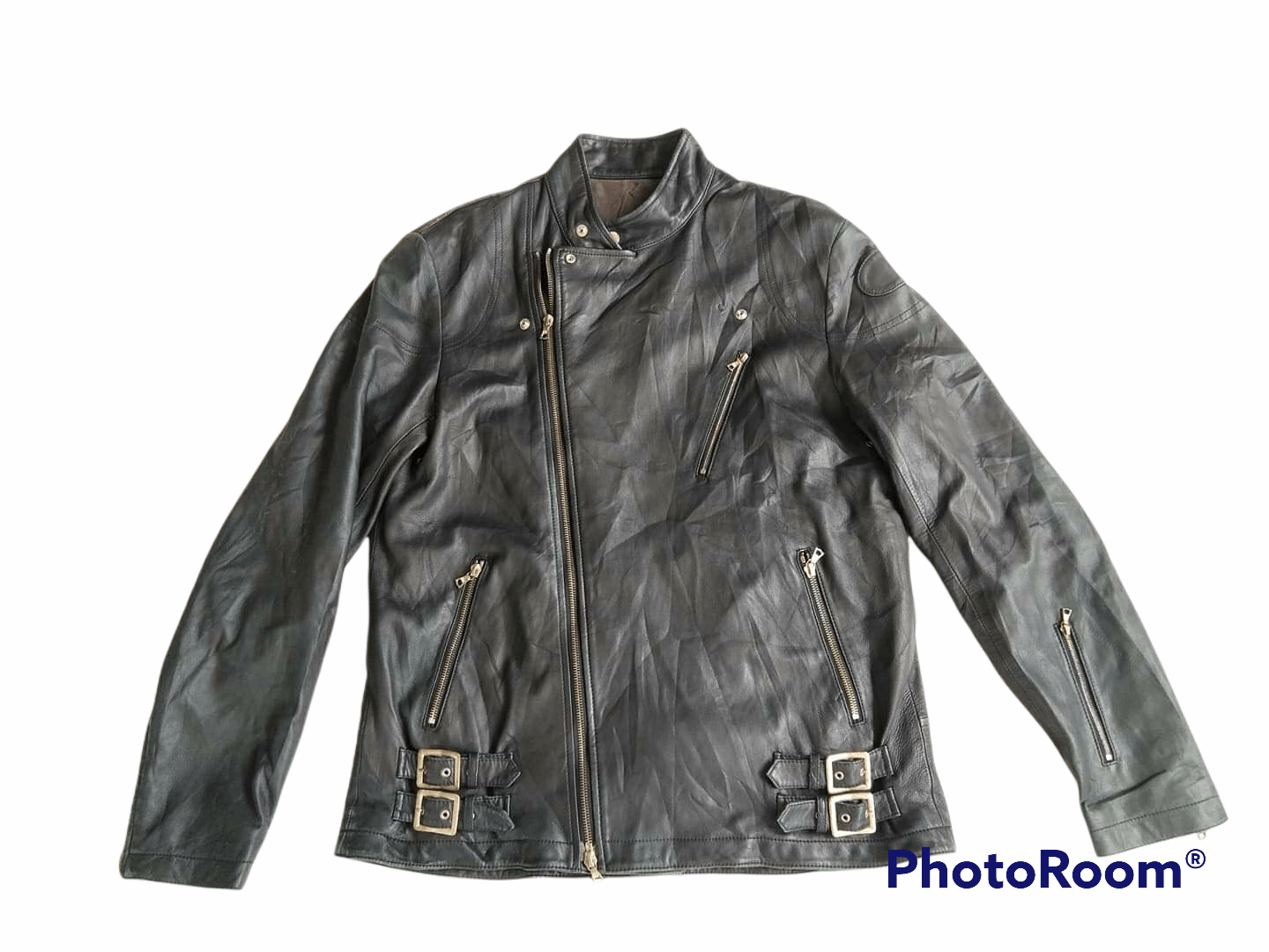 Rare Millenium Sophnet RIRI Zipper Leather Biker Jackets