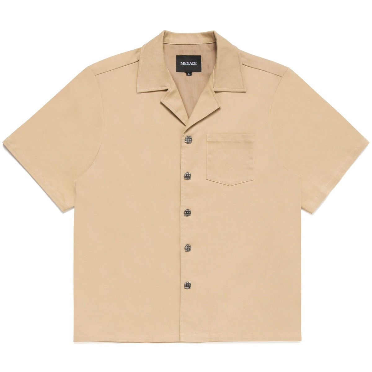 Menace MENACE SKELETAL EMBOSSED BUTTON UP TAN SIZE M Size US M / EU 48-50 / 2 - 2 Thumbnail
