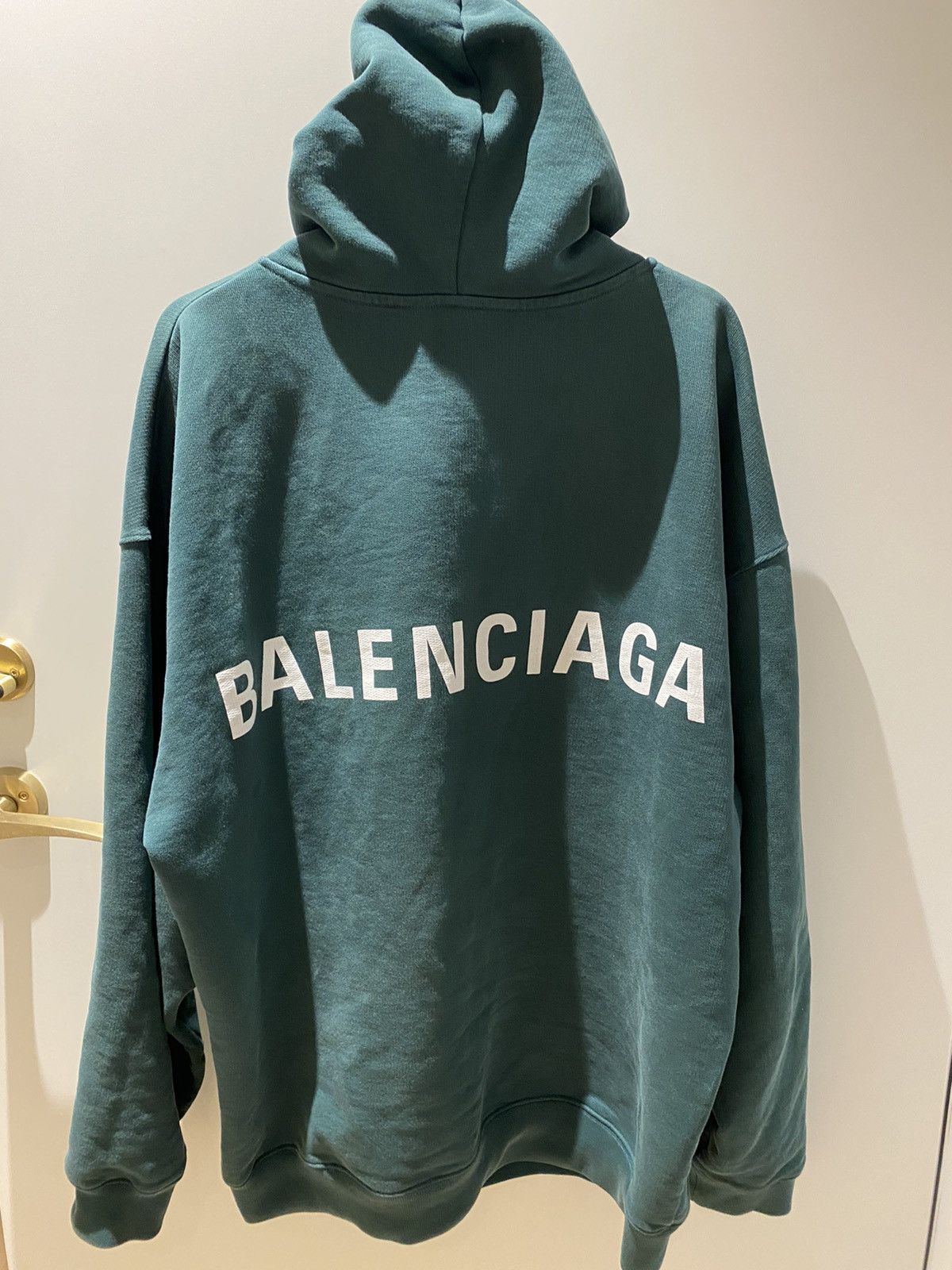 Balenciaga Balenciaga Rare Green Logo Printed Hoodie Grailed