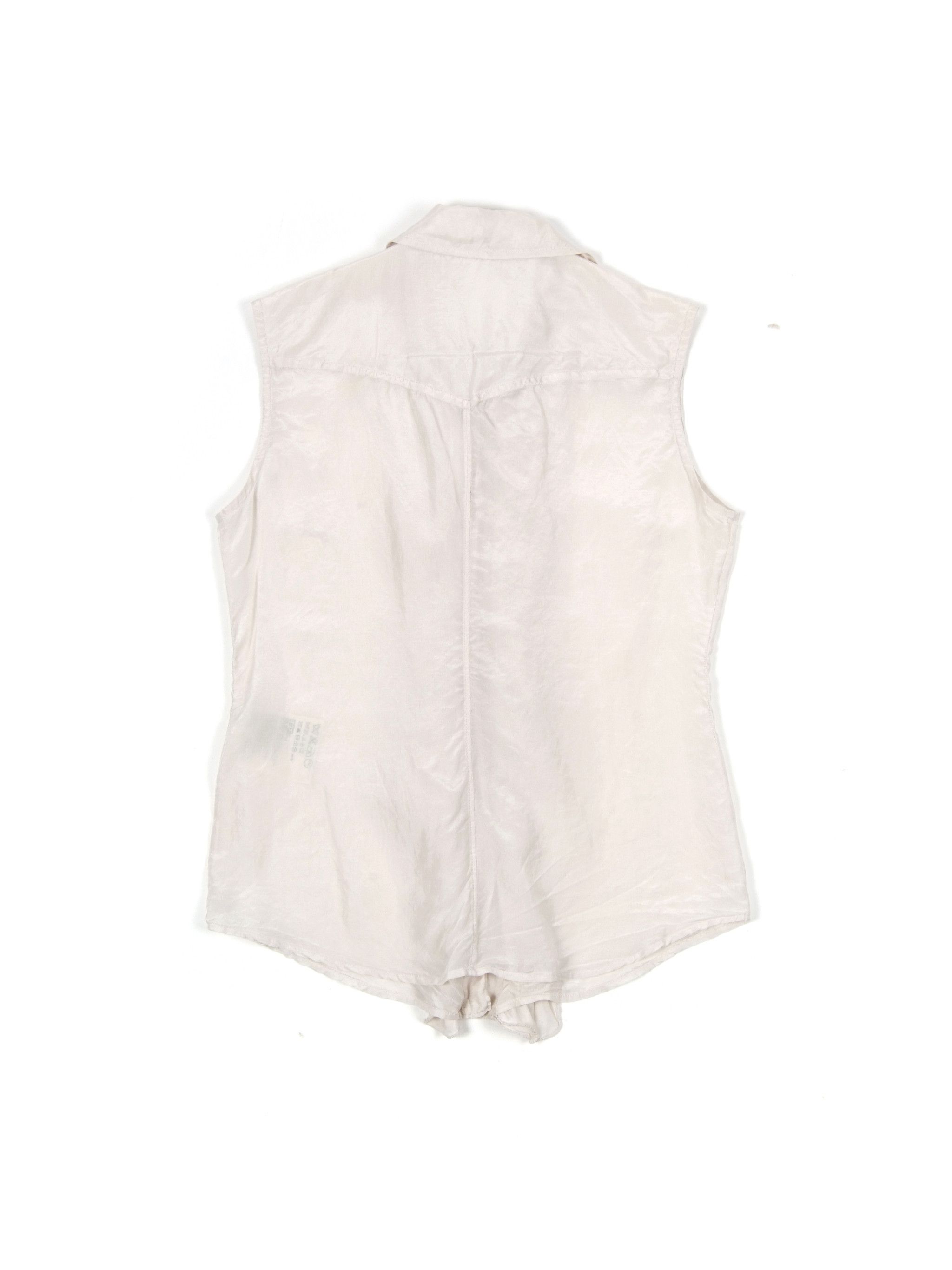 Miu Miu Vintage MIU MIU Prada Silk Sleeveless Ruffle Top Blouse IT38 Size XS / US 0-2 / IT 36-38 - 3 Thumbnail