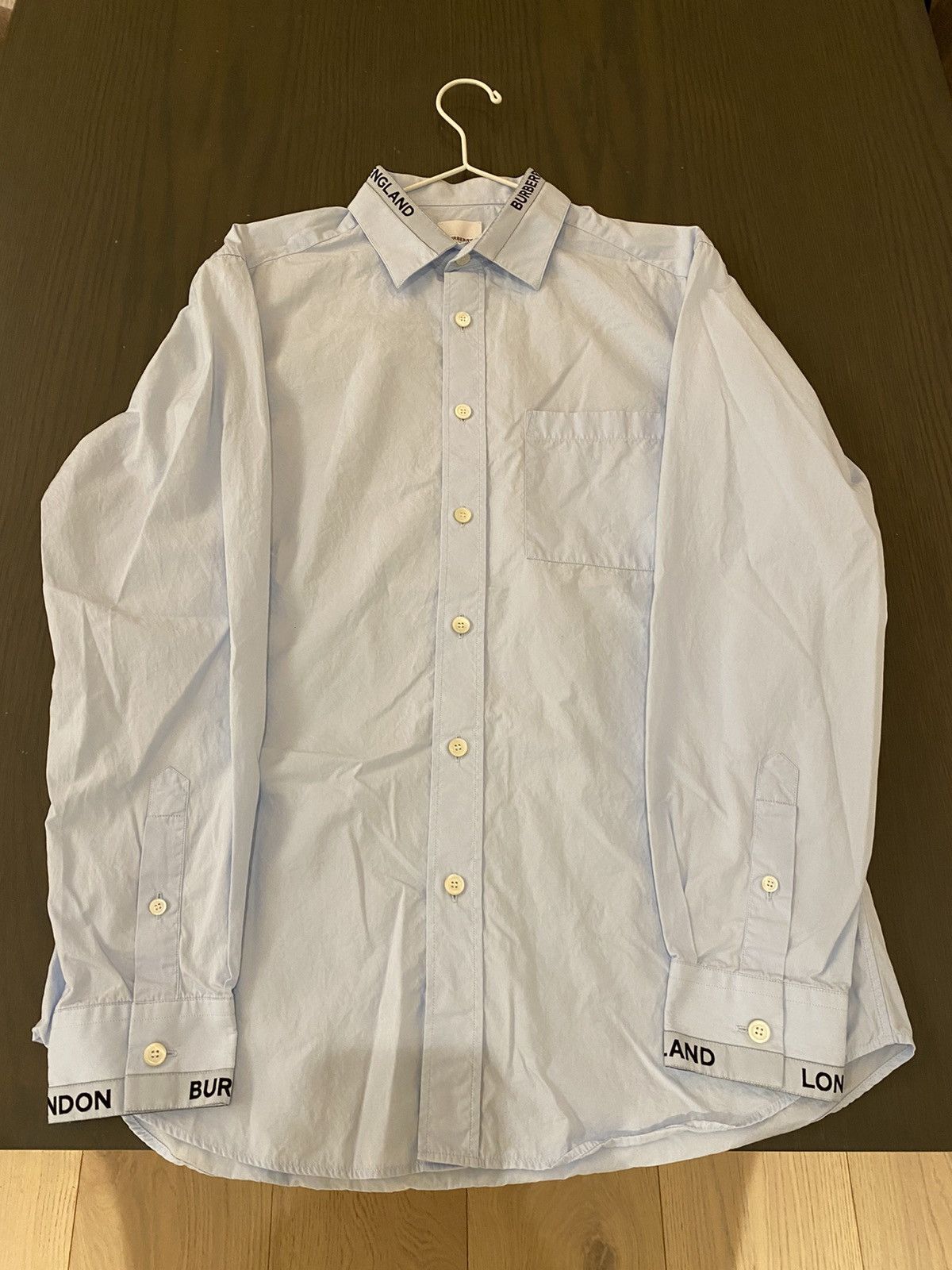 Burberry Rare Embroidery Logo Button Up Shirt