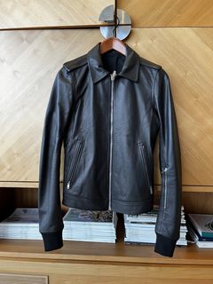 Rick Owens Leather Rotterdam Jacket Black | Grailed