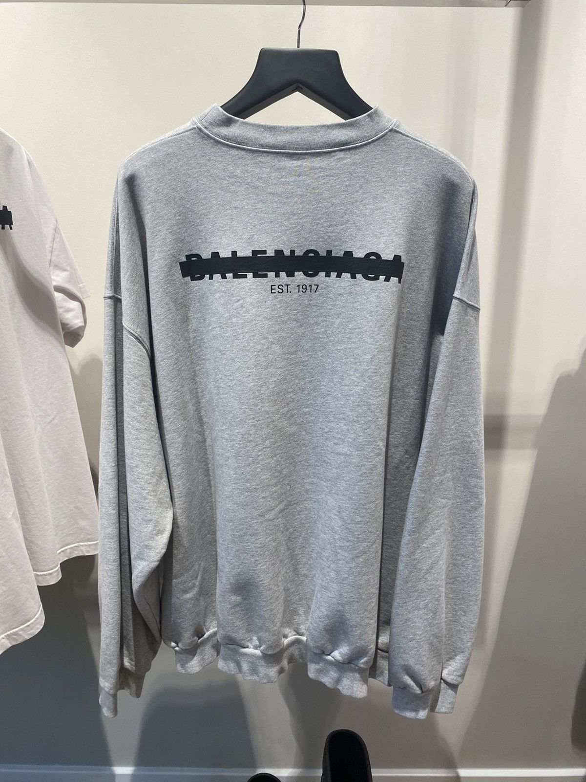 image of Black Week Balenciaga 1917 Strike Sweatshirt in Grey, Men's (Size 2XL)