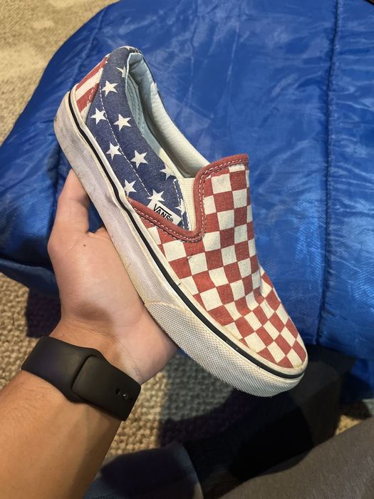 Vans slip outlet on american flag