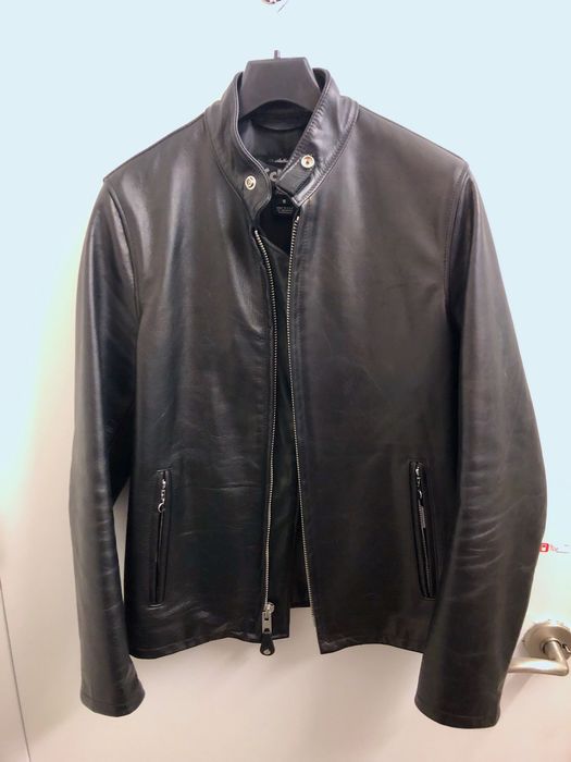 Cowhide casual racer hot sale leather jacket